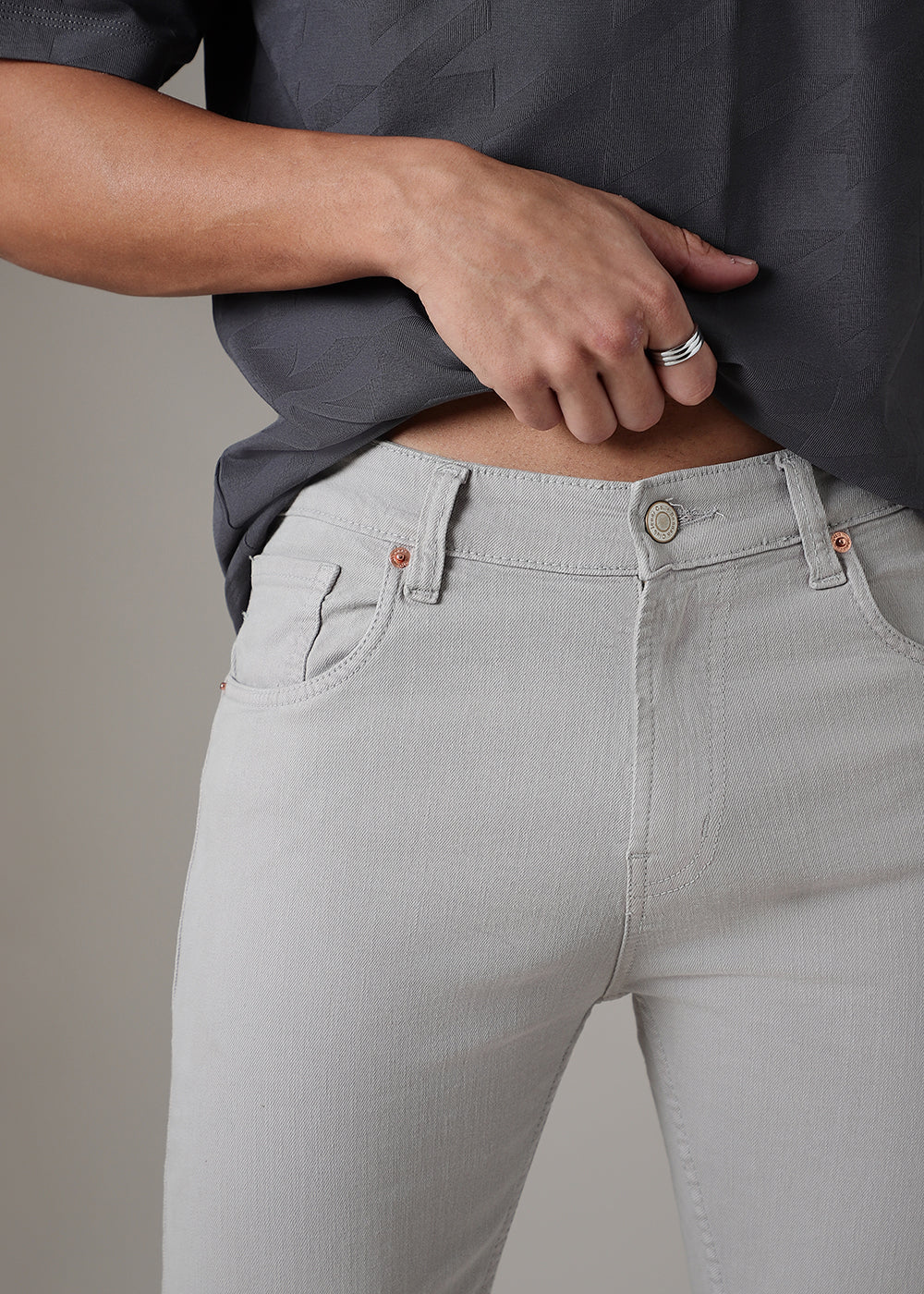 Light Grey Slim Fit Denim - Image 2