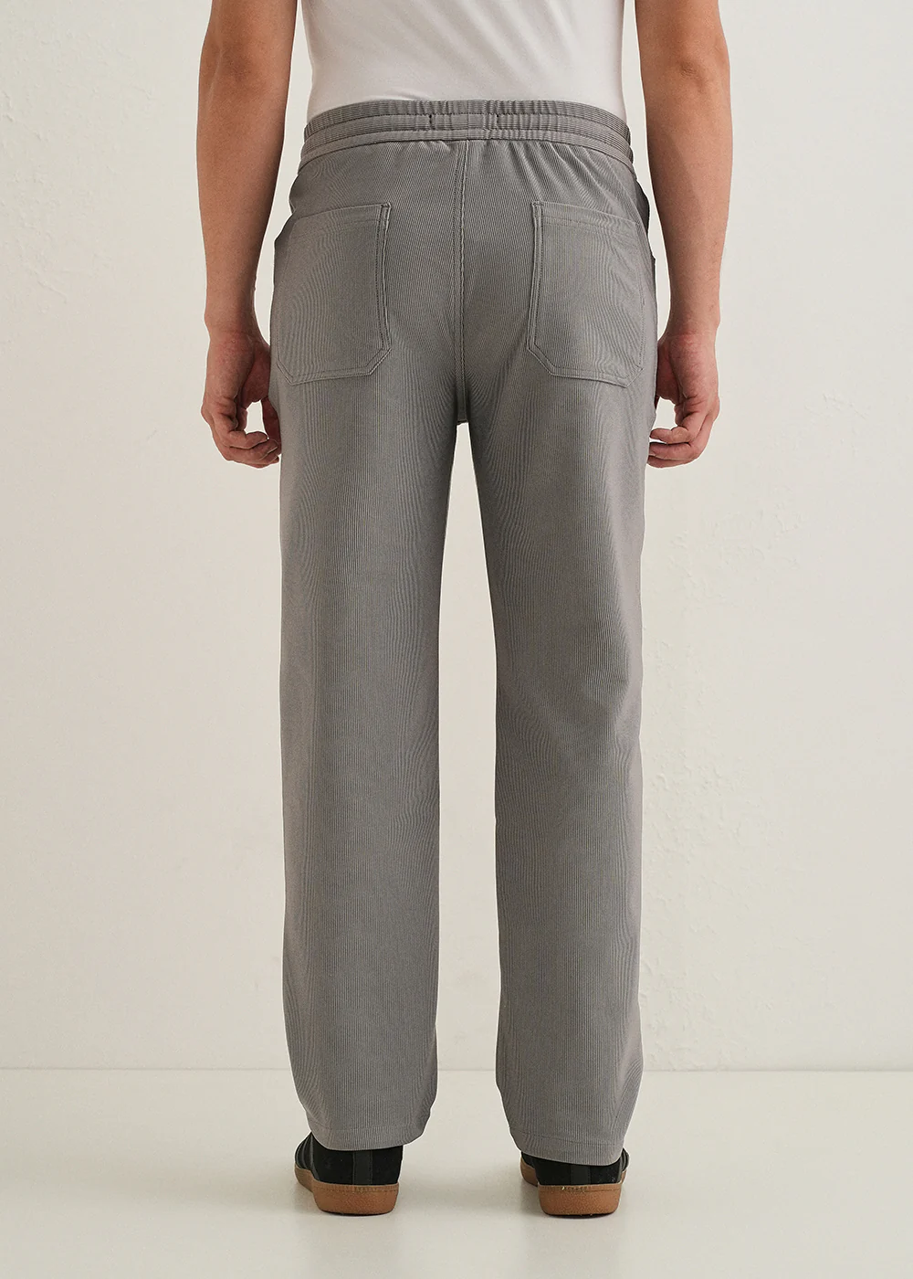 Light Grey Straight Fit Corduroy Pants - Image 3