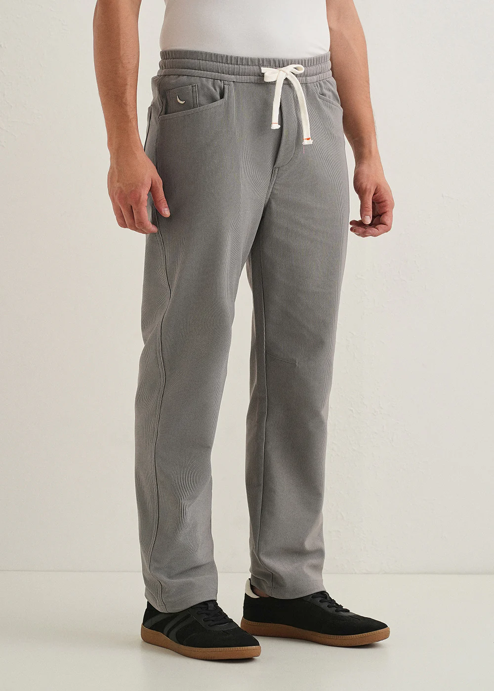 Light Grey Straight Fit Corduroy Pants - Image 5