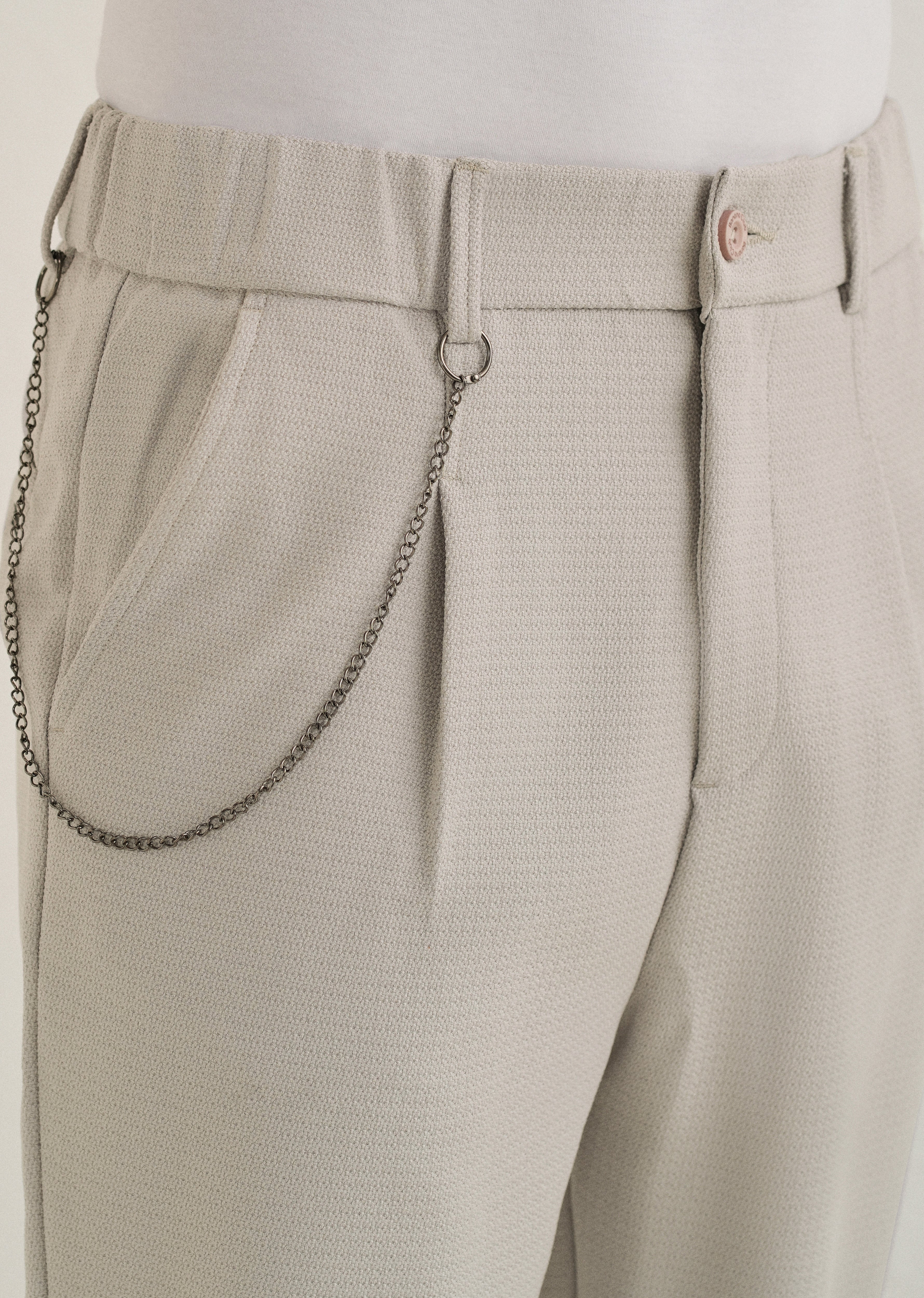 Light Grey Textured Korean Pant - Image 5