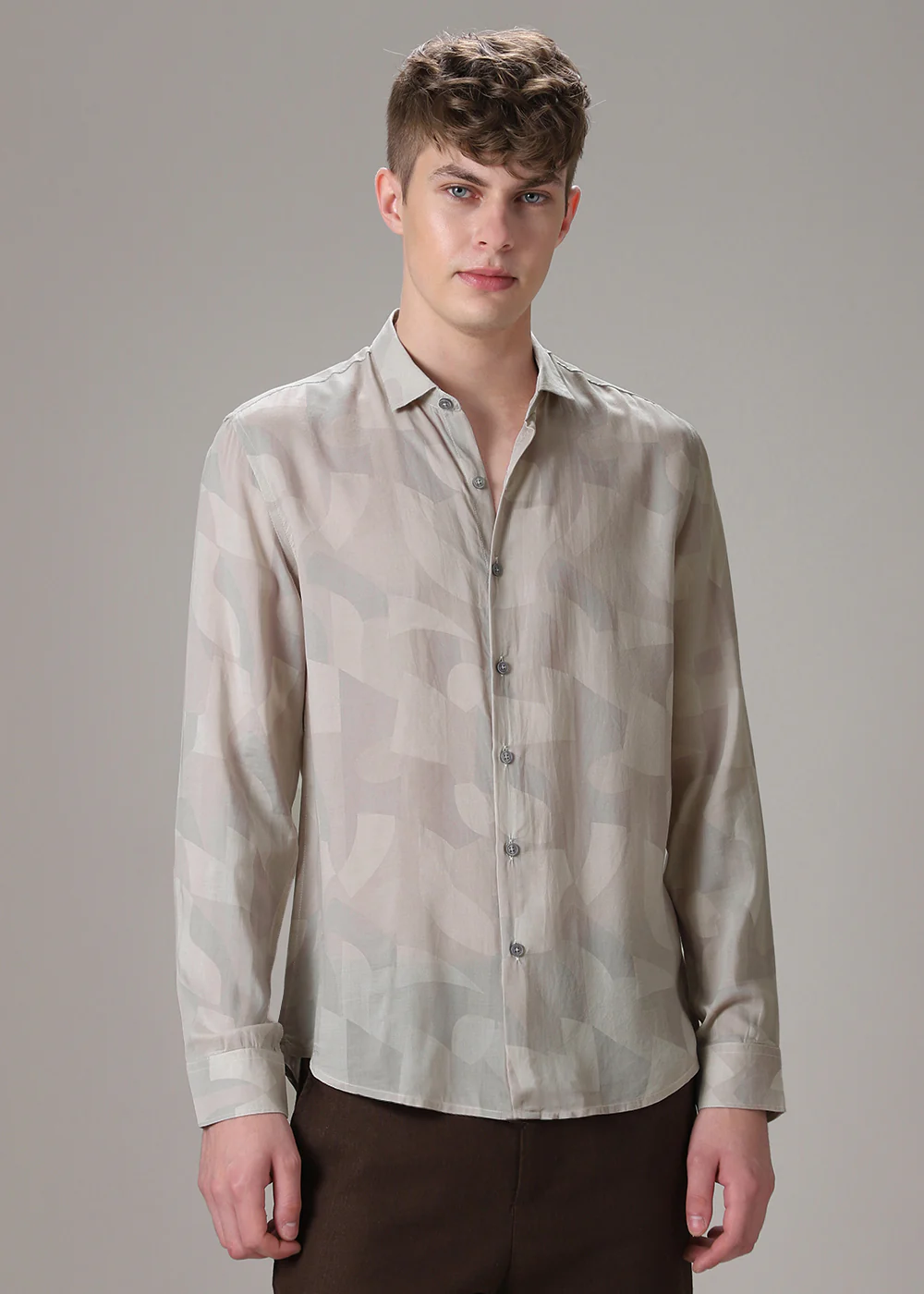 Light Mauve Pink Printed Shirt - Image 3