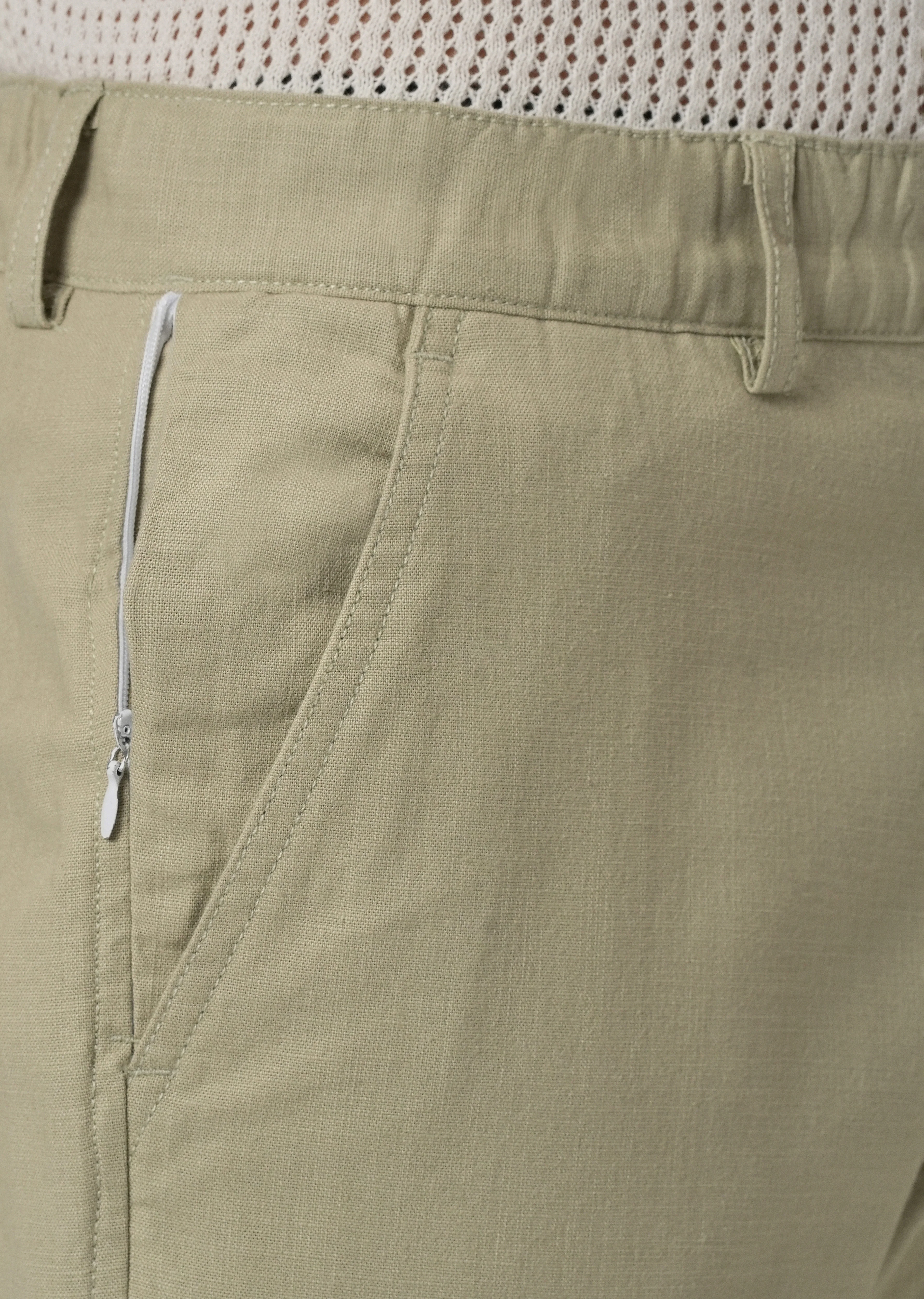 Light Olive Green Cotton Trouser - Image 5