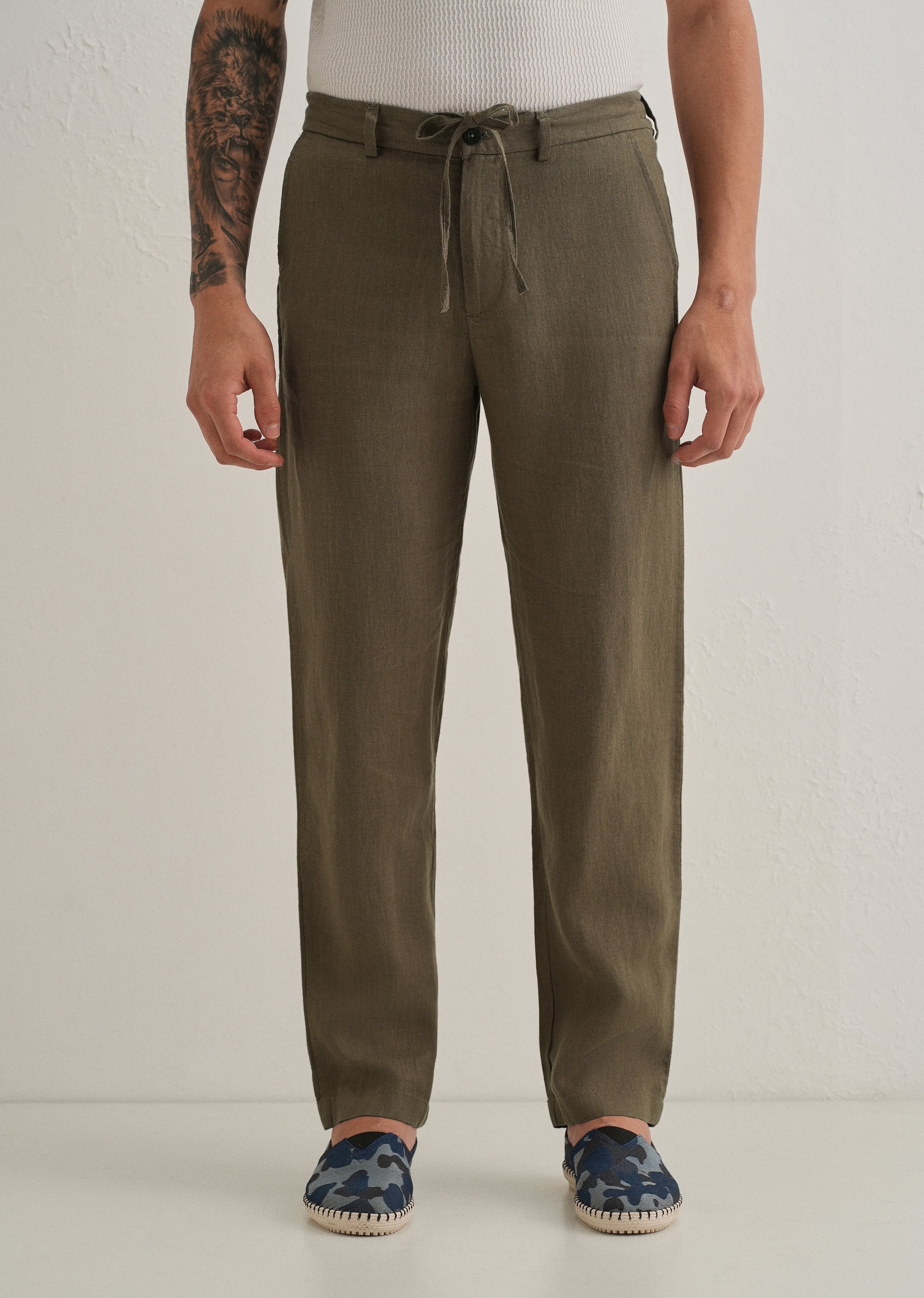 Light Olive Linen Pant - Image 3