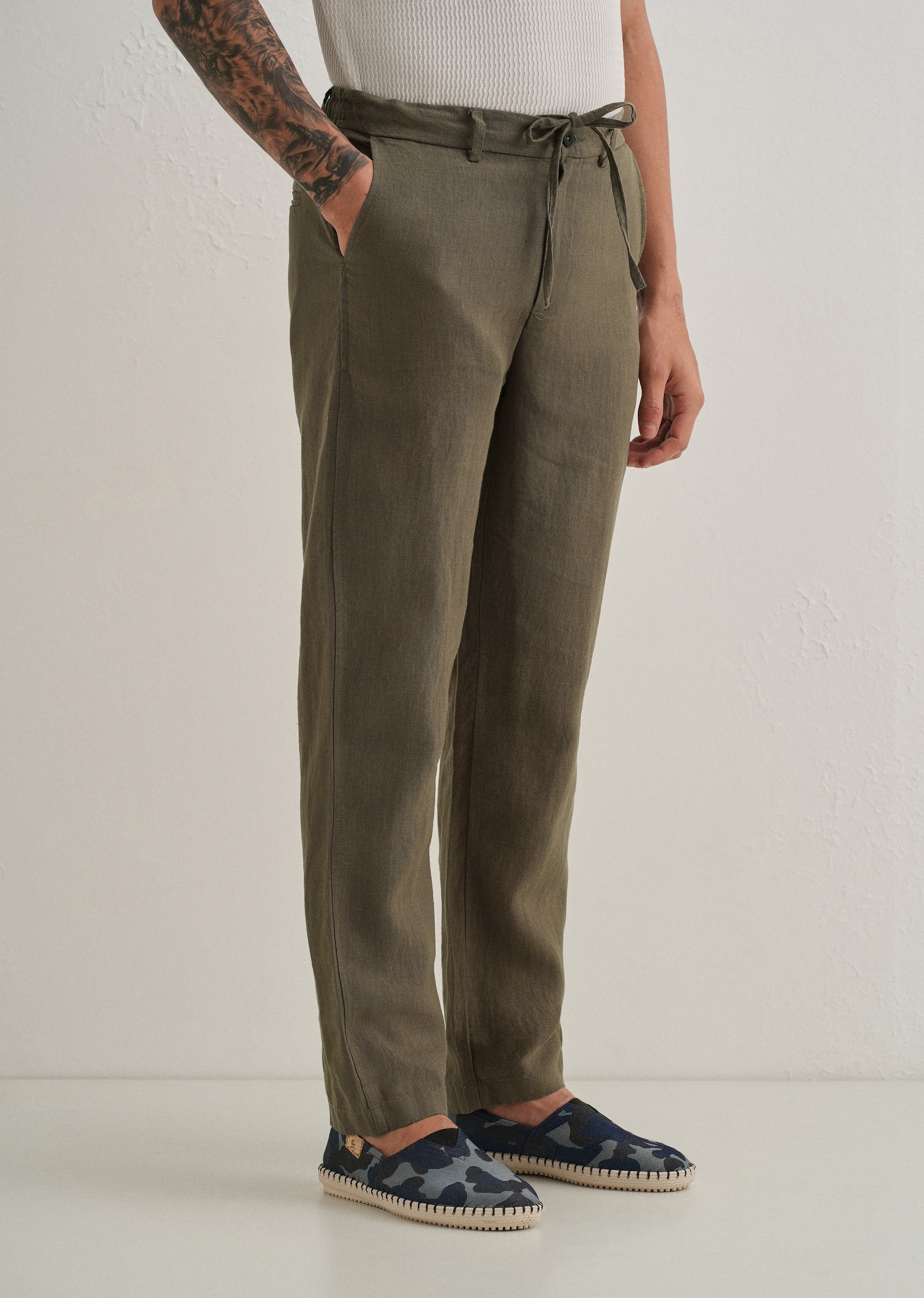Light Olive Linen Pant - Image 4