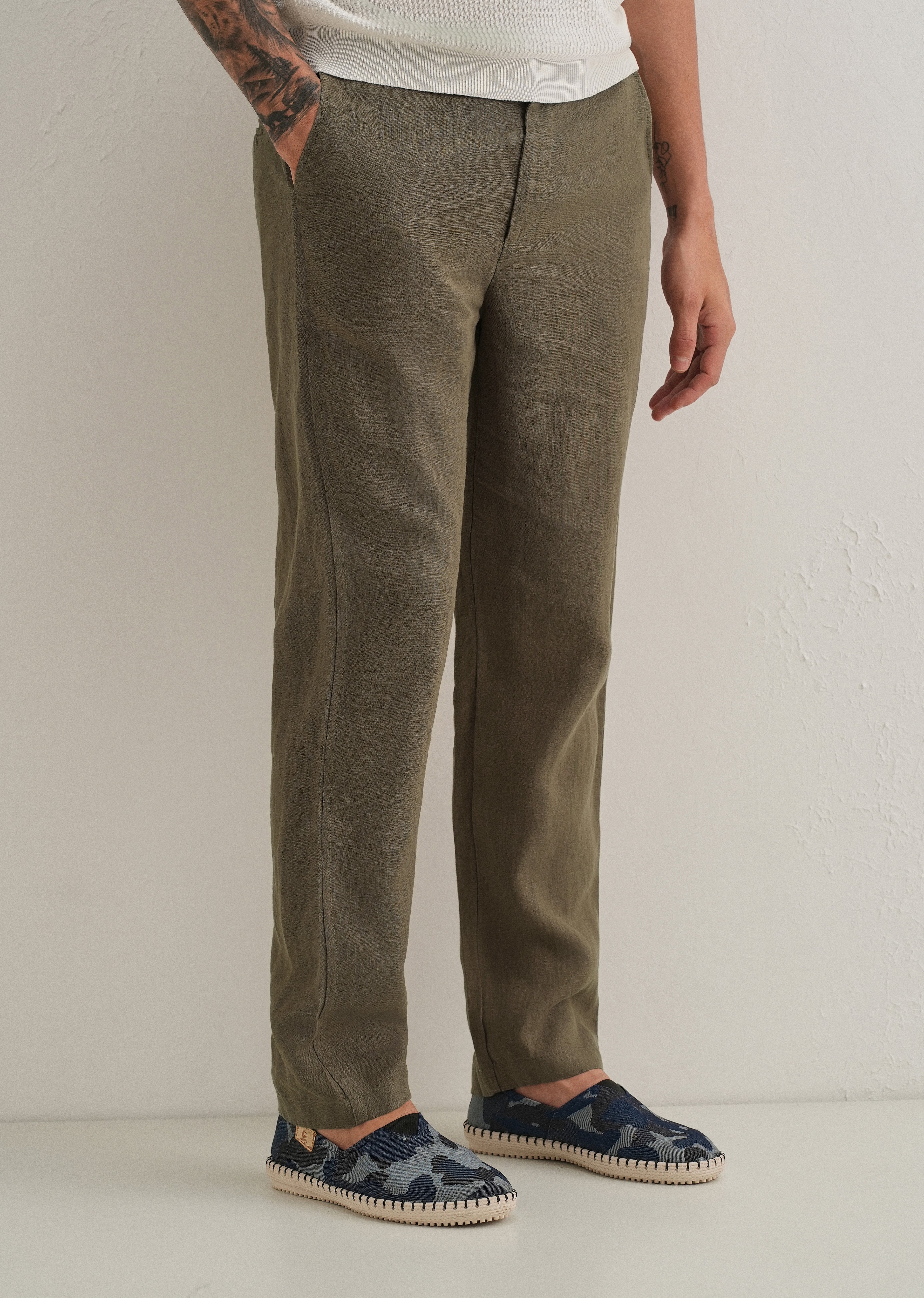 Light Olive Linen Pant - Image 7