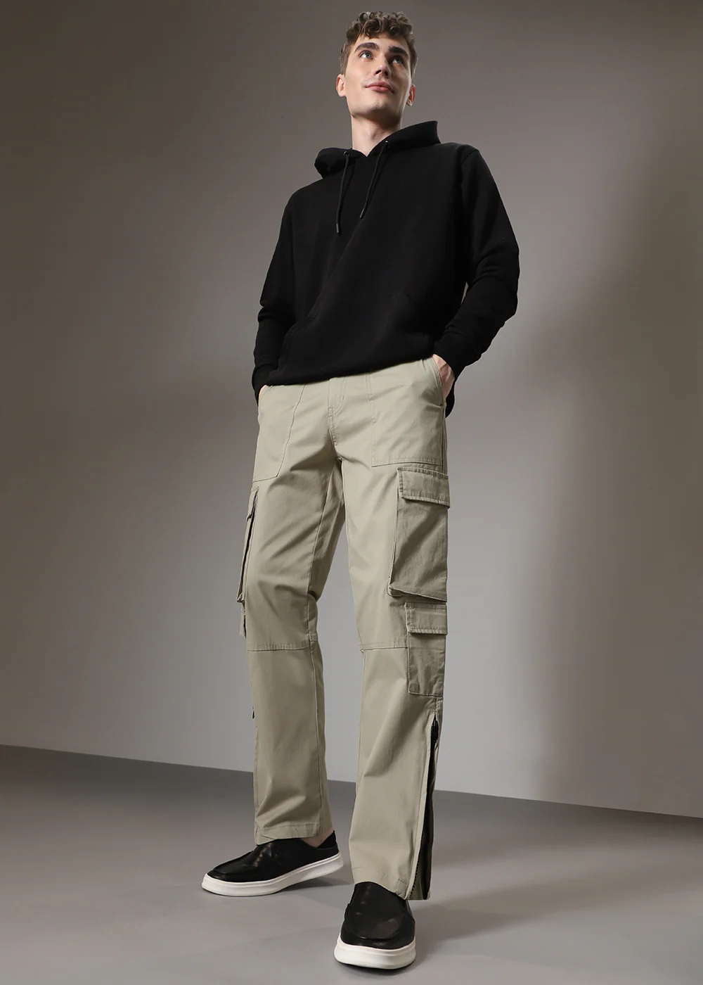 Light Olive Zipper Cargo Pant - Image 4