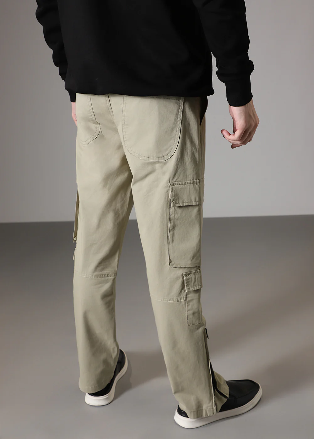 Light Olive Zipper Cargo Pant - Image 5