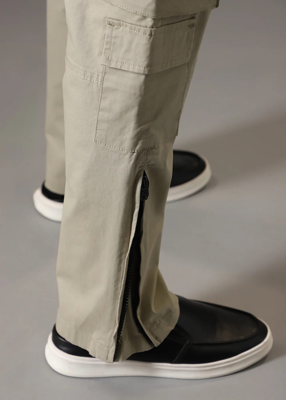 Light Olive Zipper Cargo Pant - Image 6