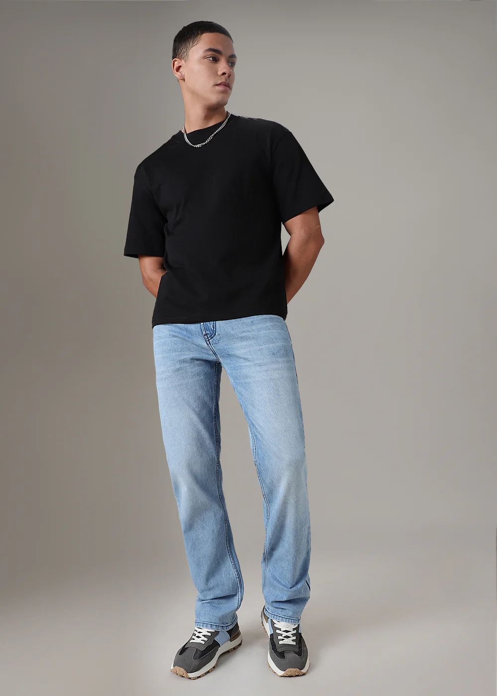 Light Wash Blue Straight Fit Denim - Image 6