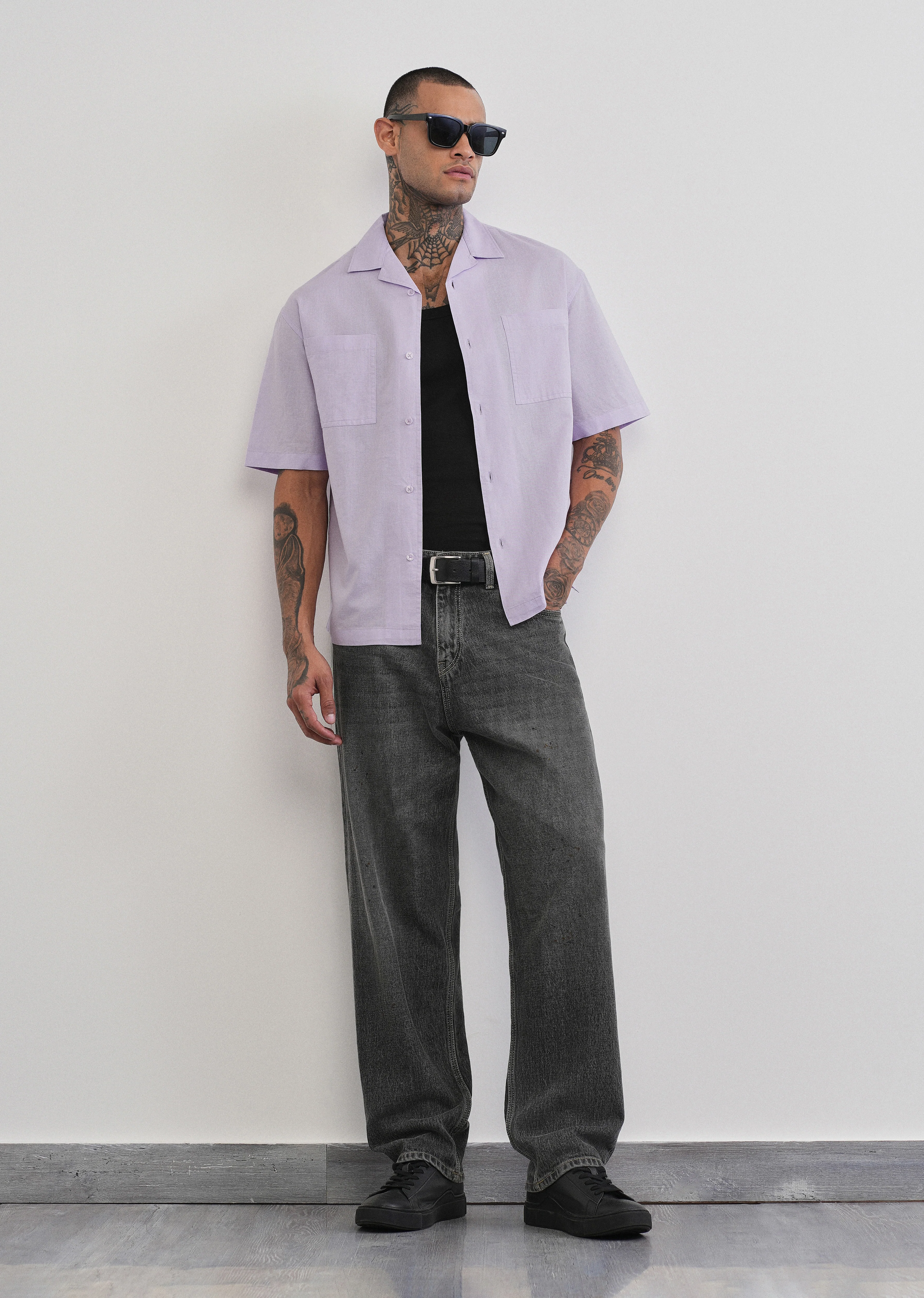Lilac Double Pocket Cotton Linen Shirt - Image 6