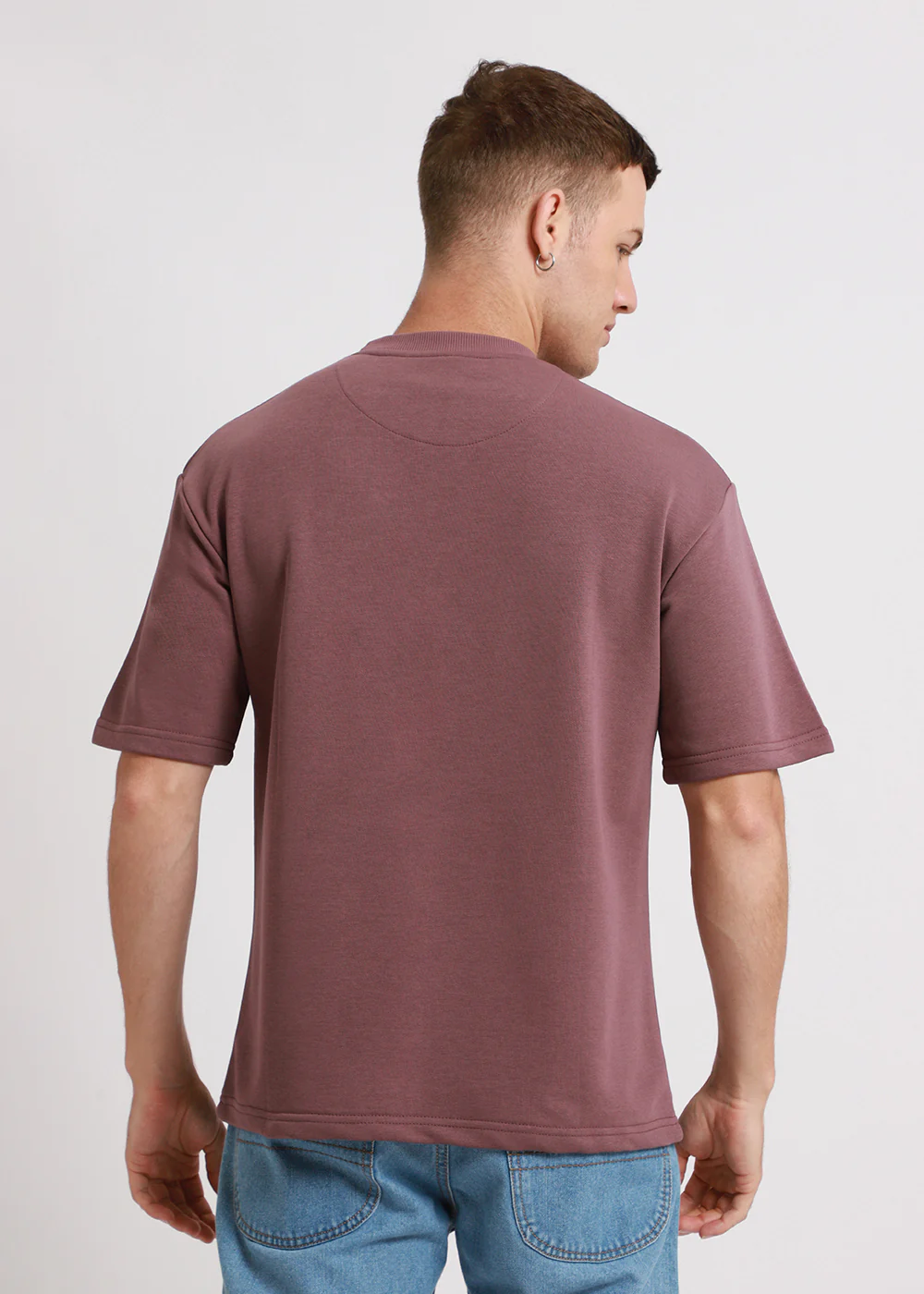 Lilac Oversized Plain Basic T-shirt - Image 5
