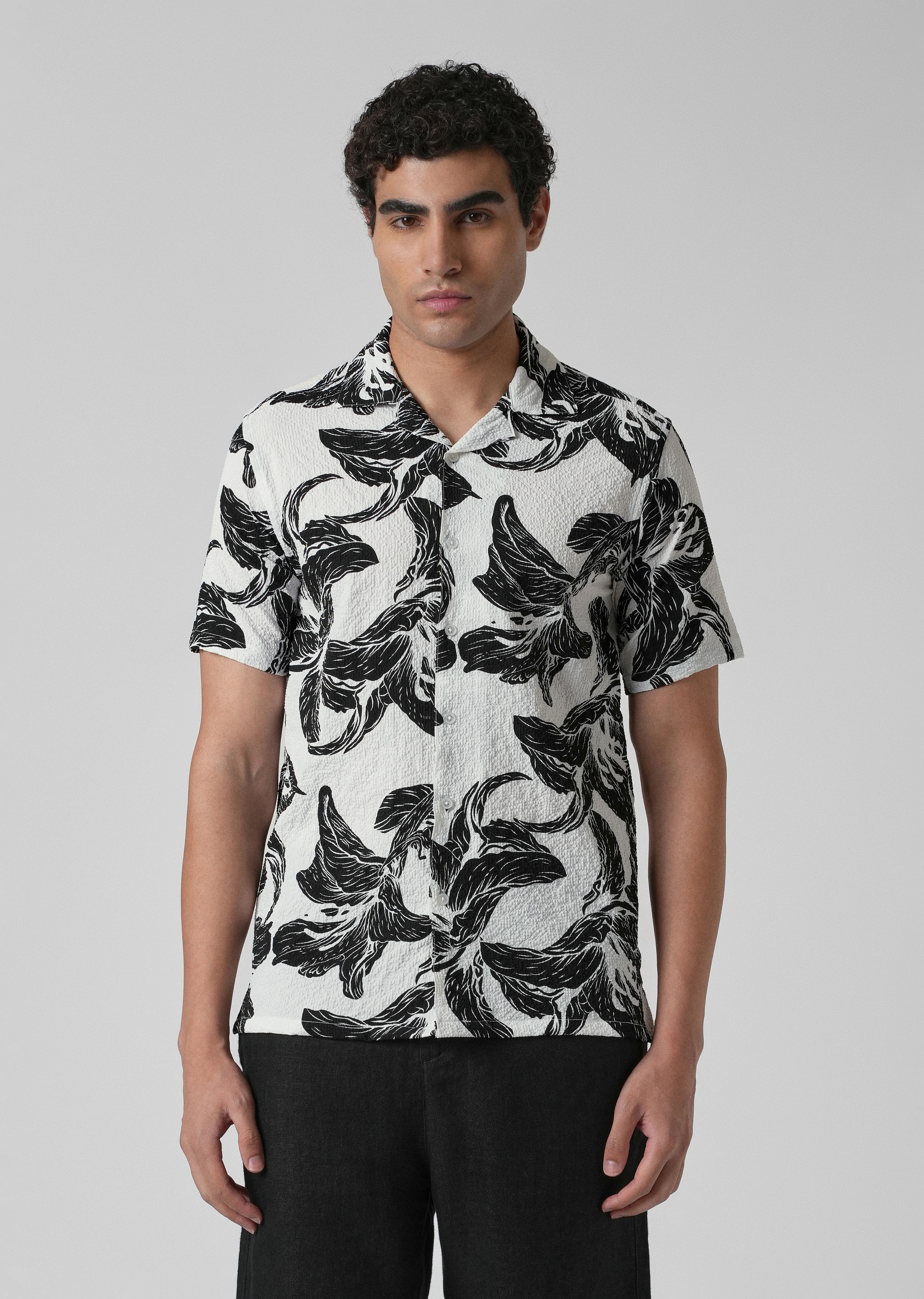 Lily Print Popcorn Shirt - Image 3