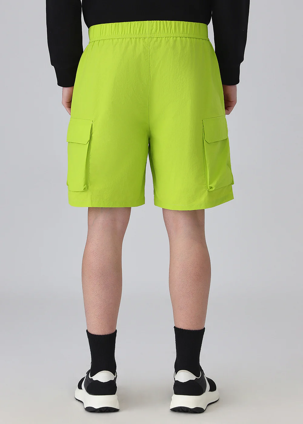 Lime Green Zip Pocket Cargo Shorts - Image 2