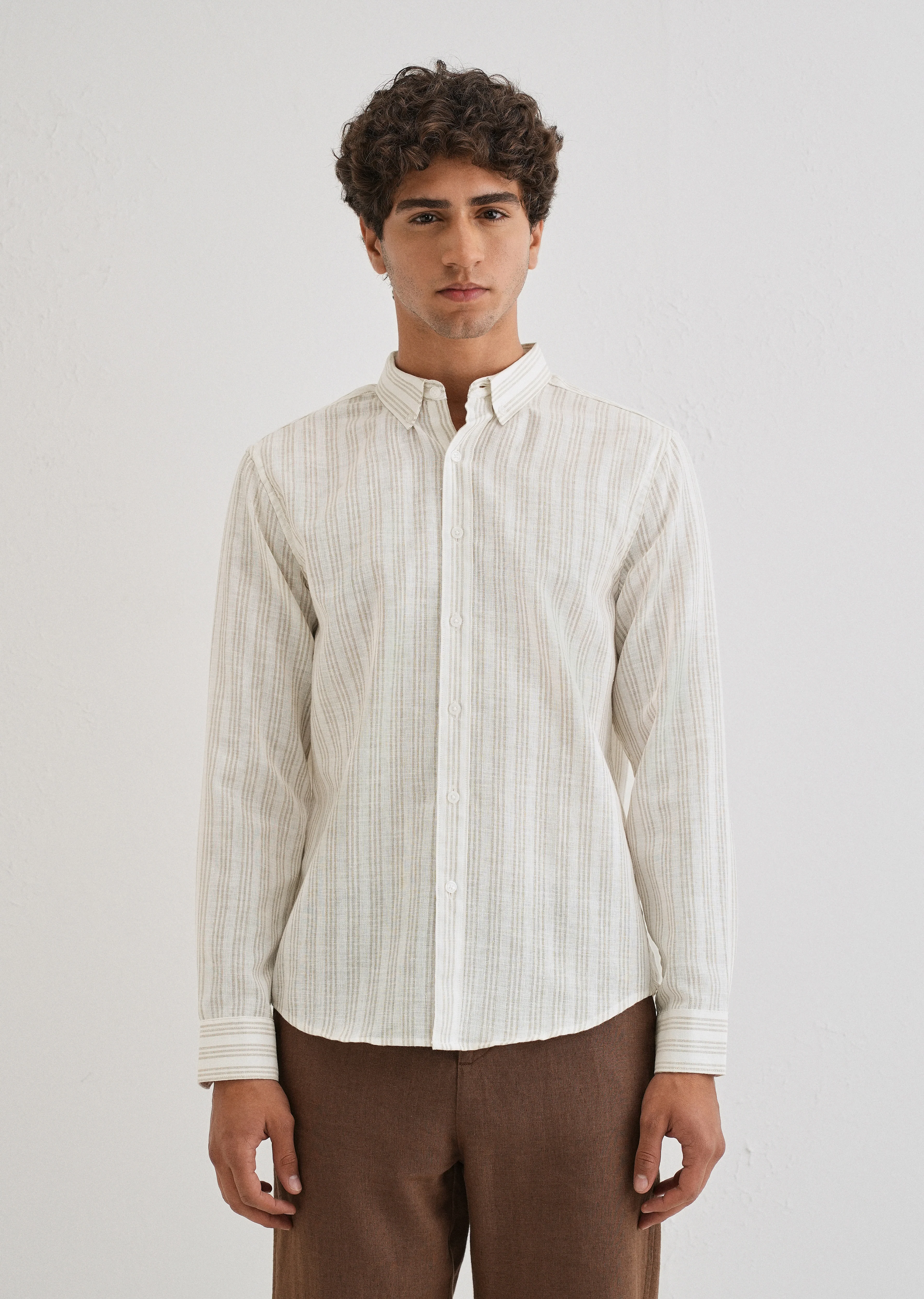 Loral Oak Stripe Blended Linen shirt - Image 3