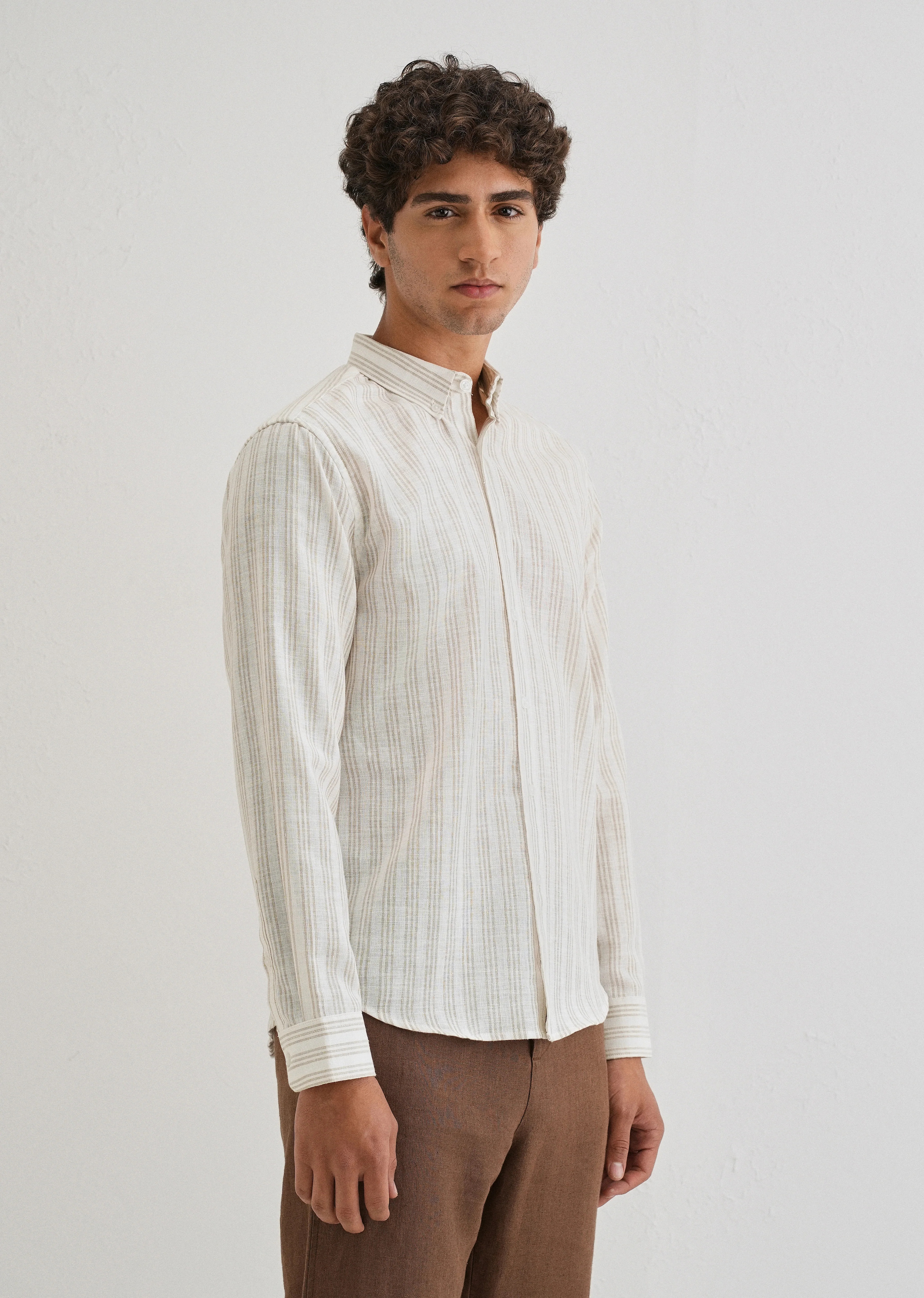 Loral Oak Stripe Blended Linen shirt - Image 4