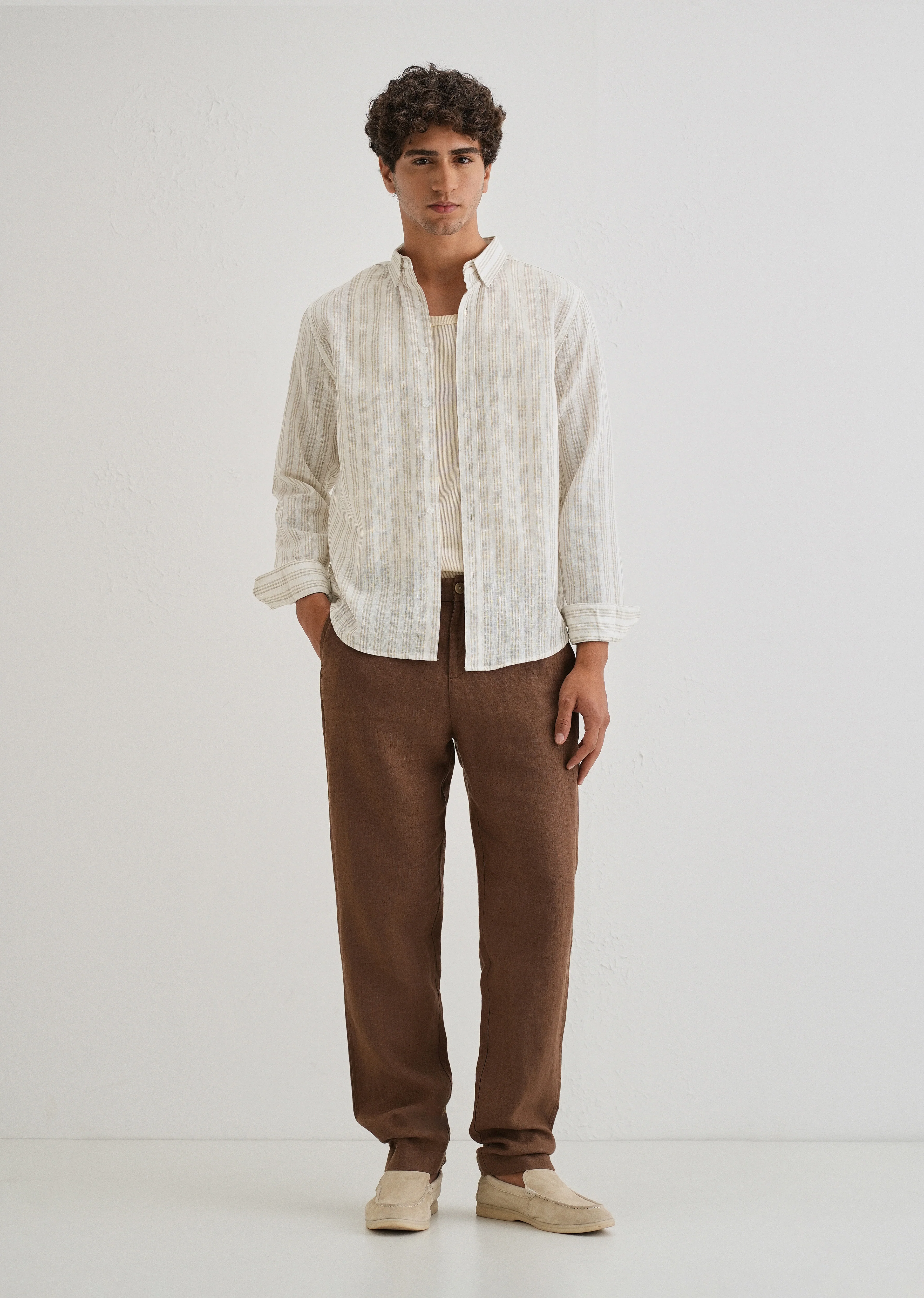 Loral Oak Stripe Blended Linen shirt - Image 6
