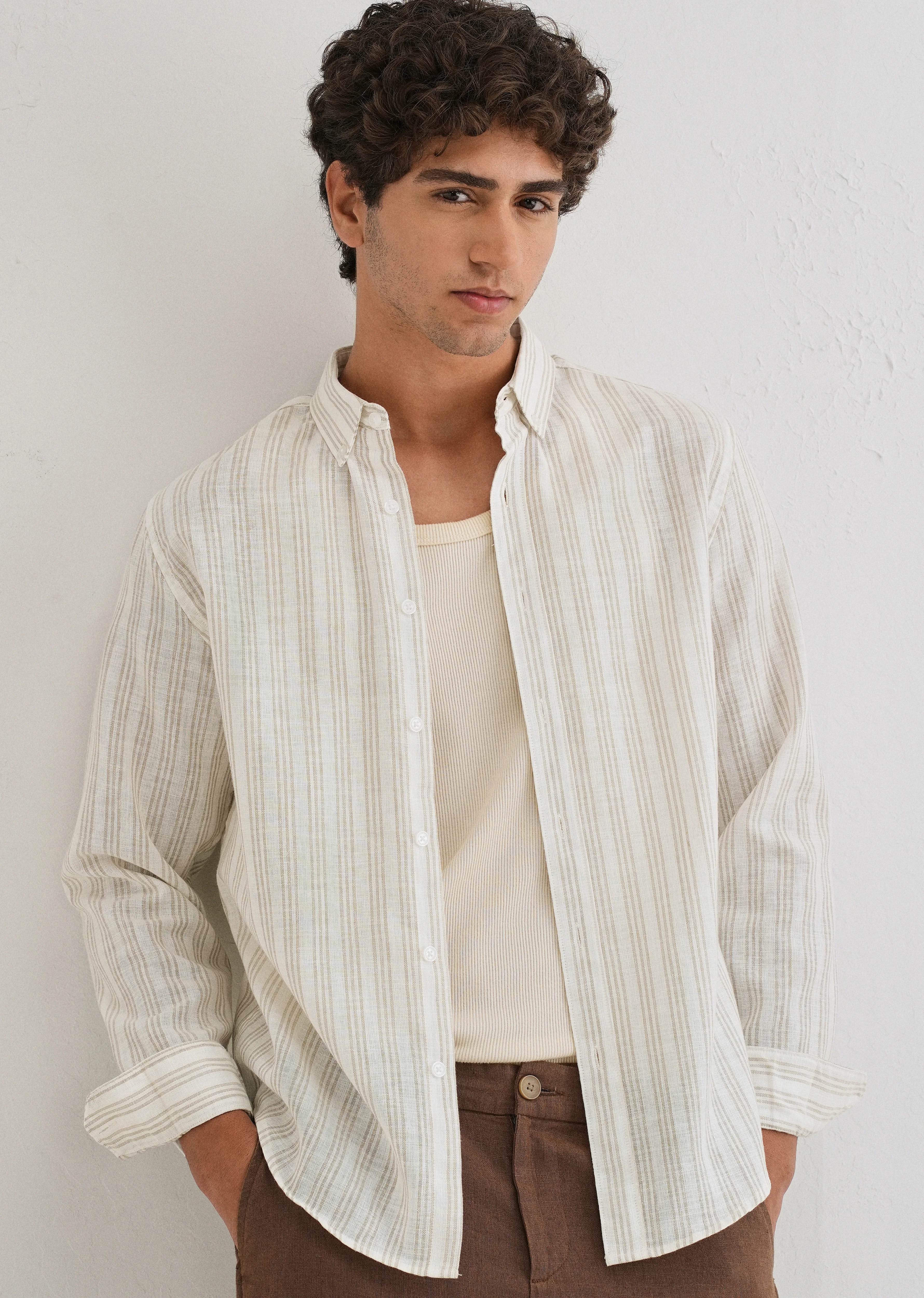Loral Oak Stripe Blended Linen shirt - Image 7