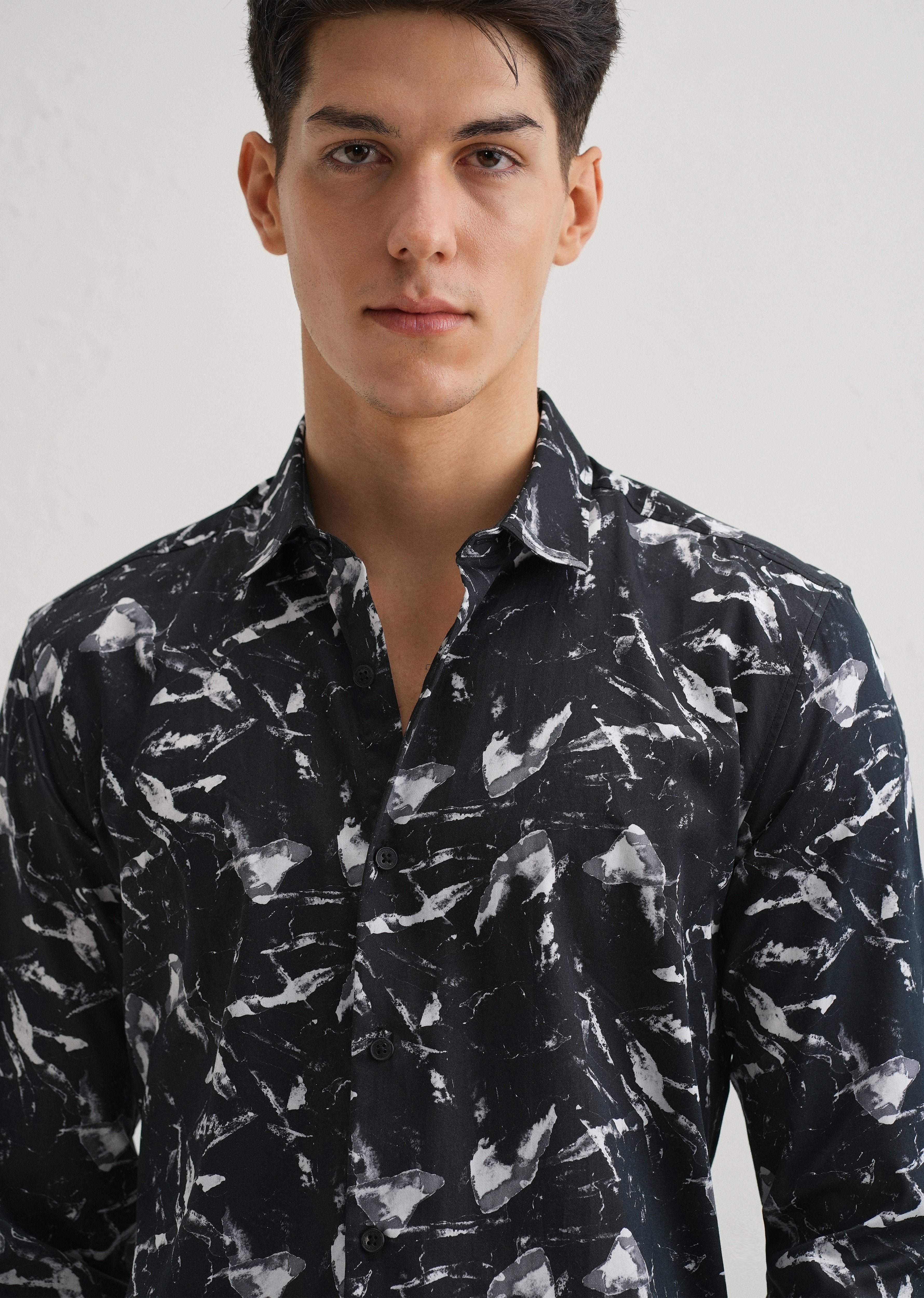 Marble Black Printed Shirt - Image 5