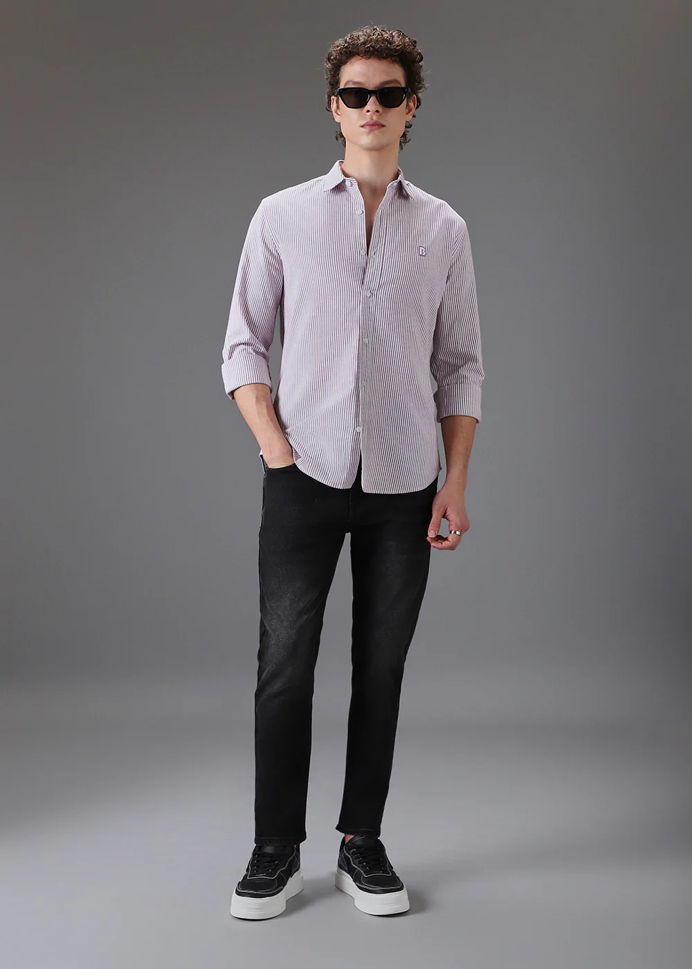 Maroon Pin Stripe Shirt - Image 6