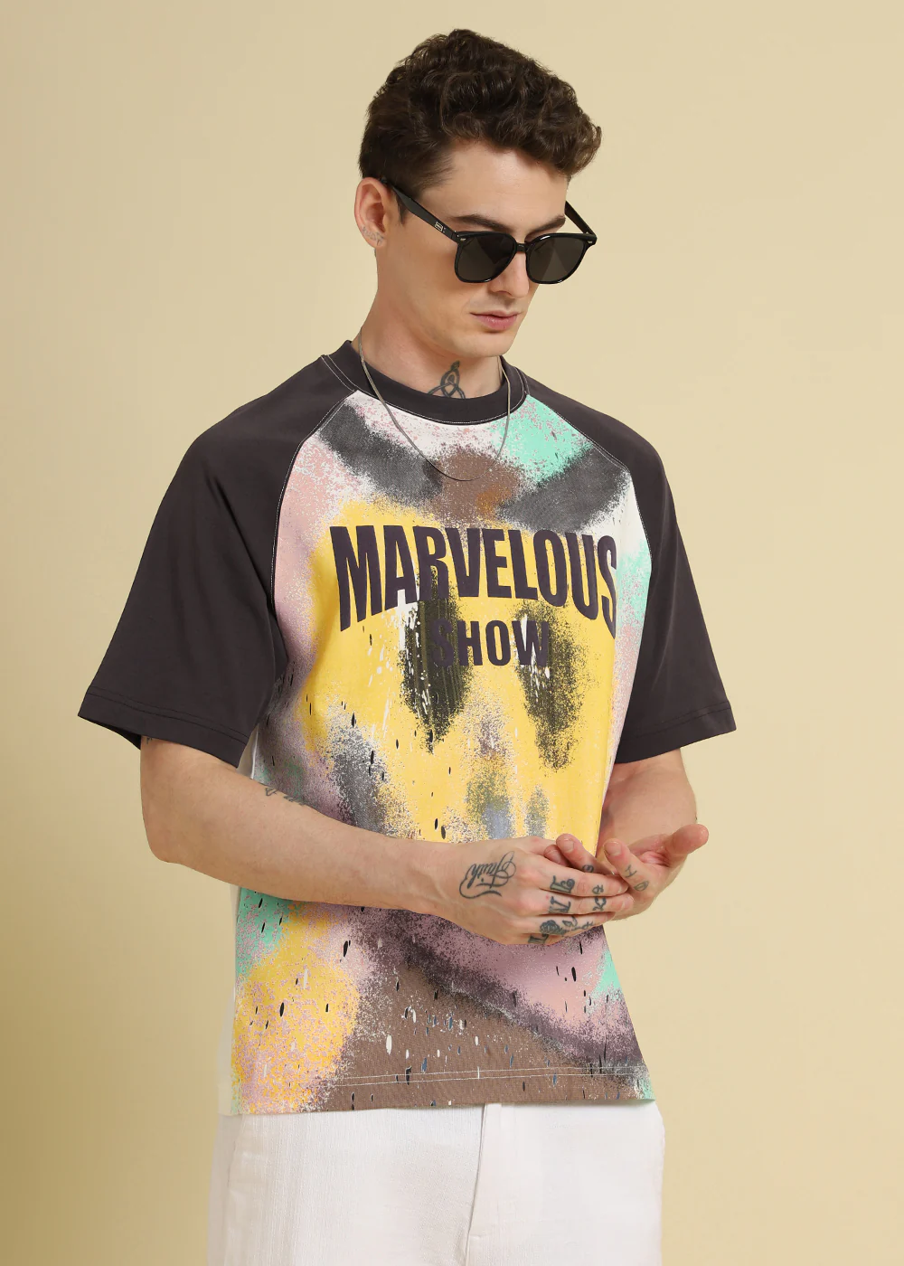 Marvellous Raglan Sleeve Violet Oversized T-shirt - Image 3