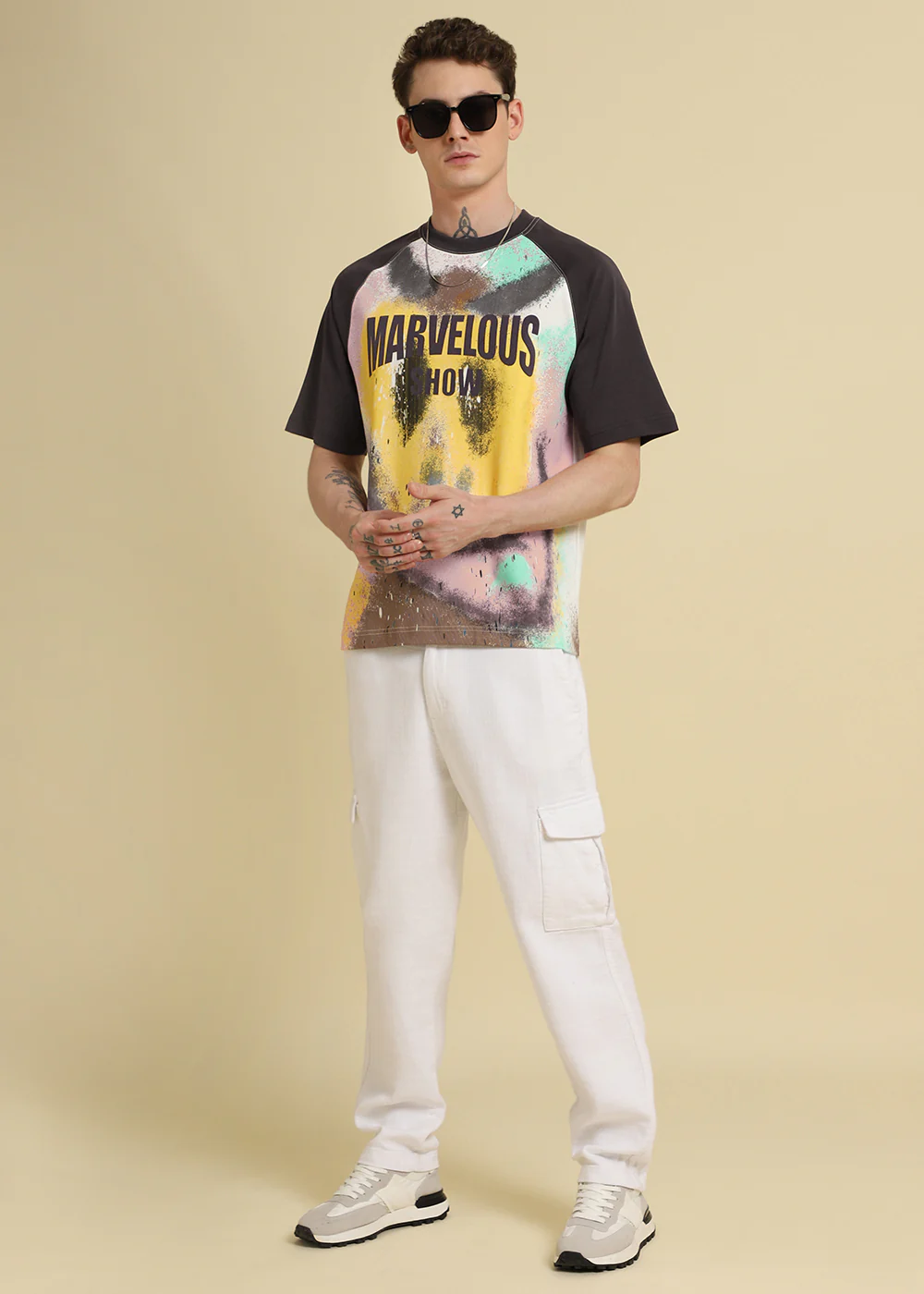 Marvellous Raglan Sleeve Violet Oversized T-shirt - Image 5