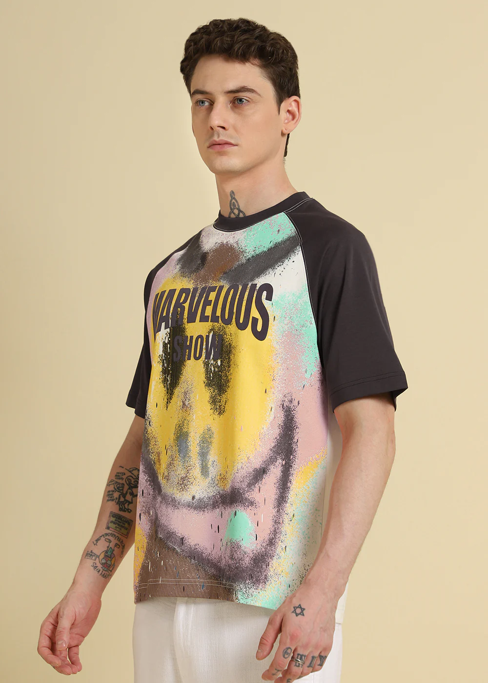 Marvellous Raglan Sleeve Violet Oversized T-shirt - Image 6