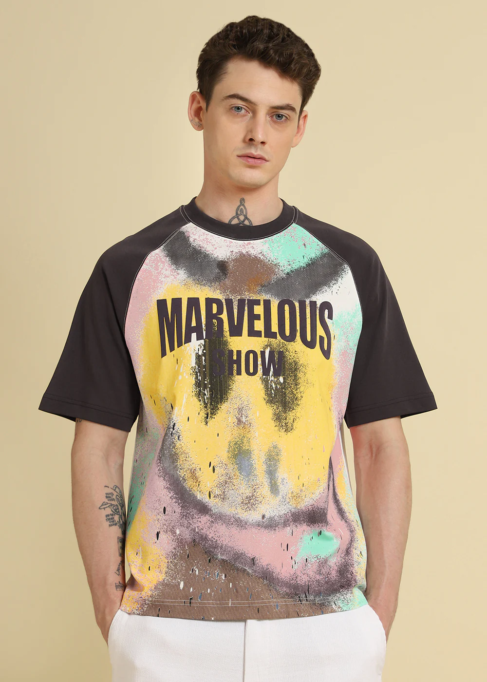 Marvellous Raglan Sleeve Violet Oversized T-shirt - Image 7