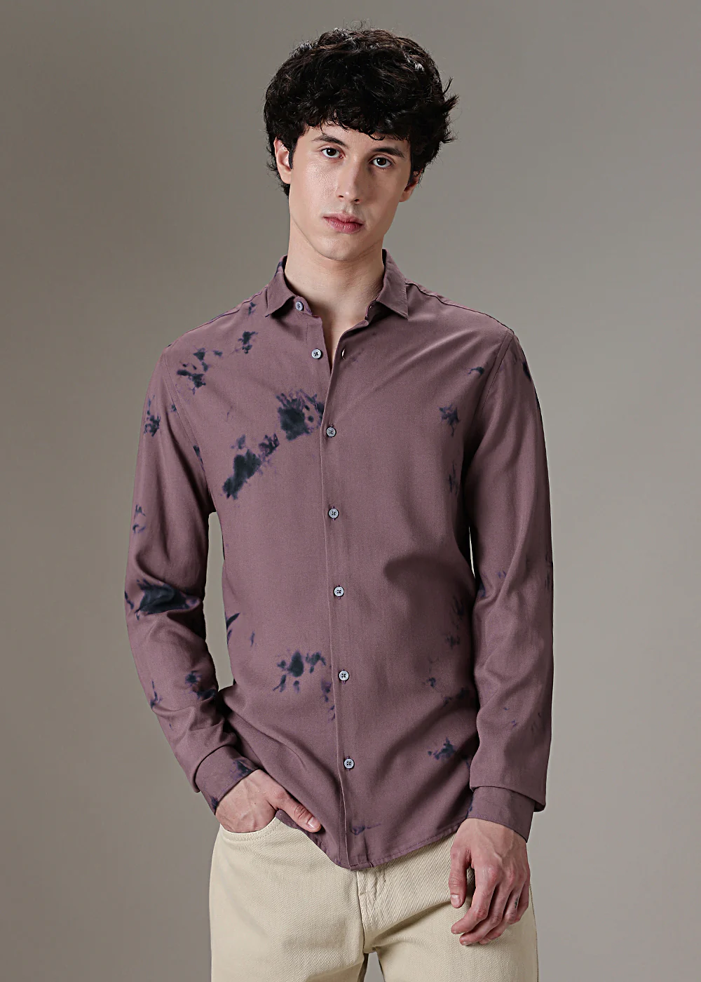 Mauve Dye Printed Shirt - Image 3