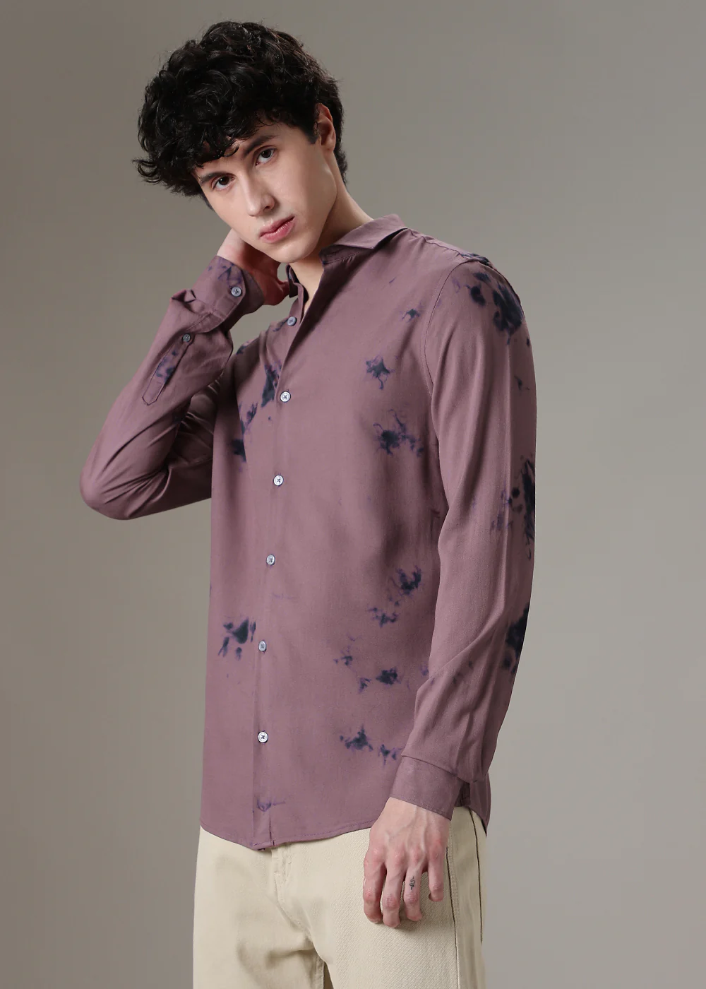 Mauve Dye Printed Shirt - Image 5