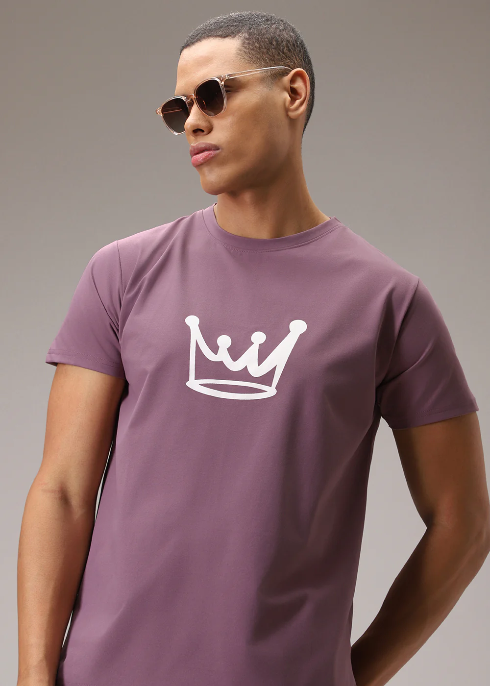 Mauve Pink Printed T-Shirt - Image 5