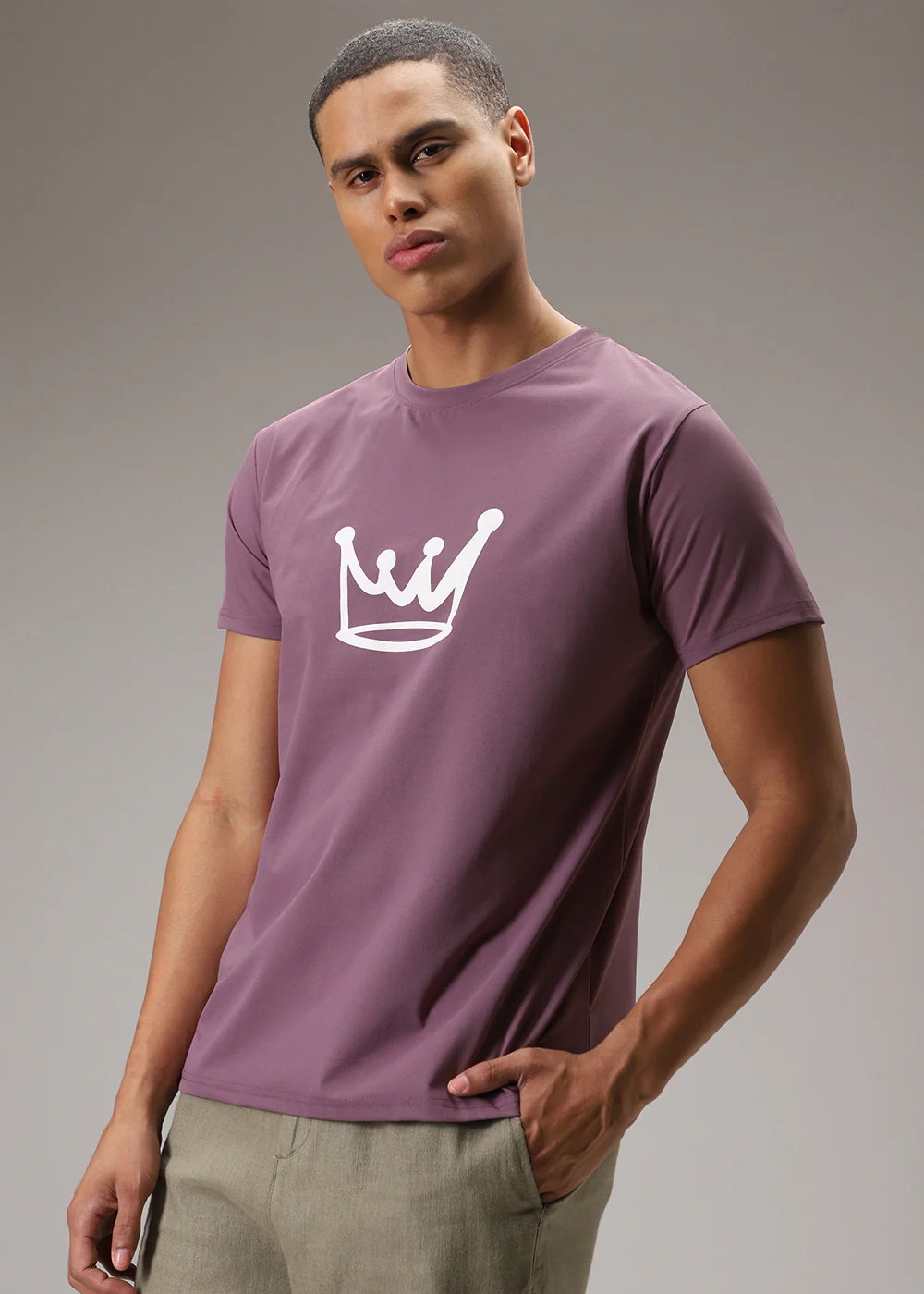 Mauve Pink Printed T-Shirt - Image 7