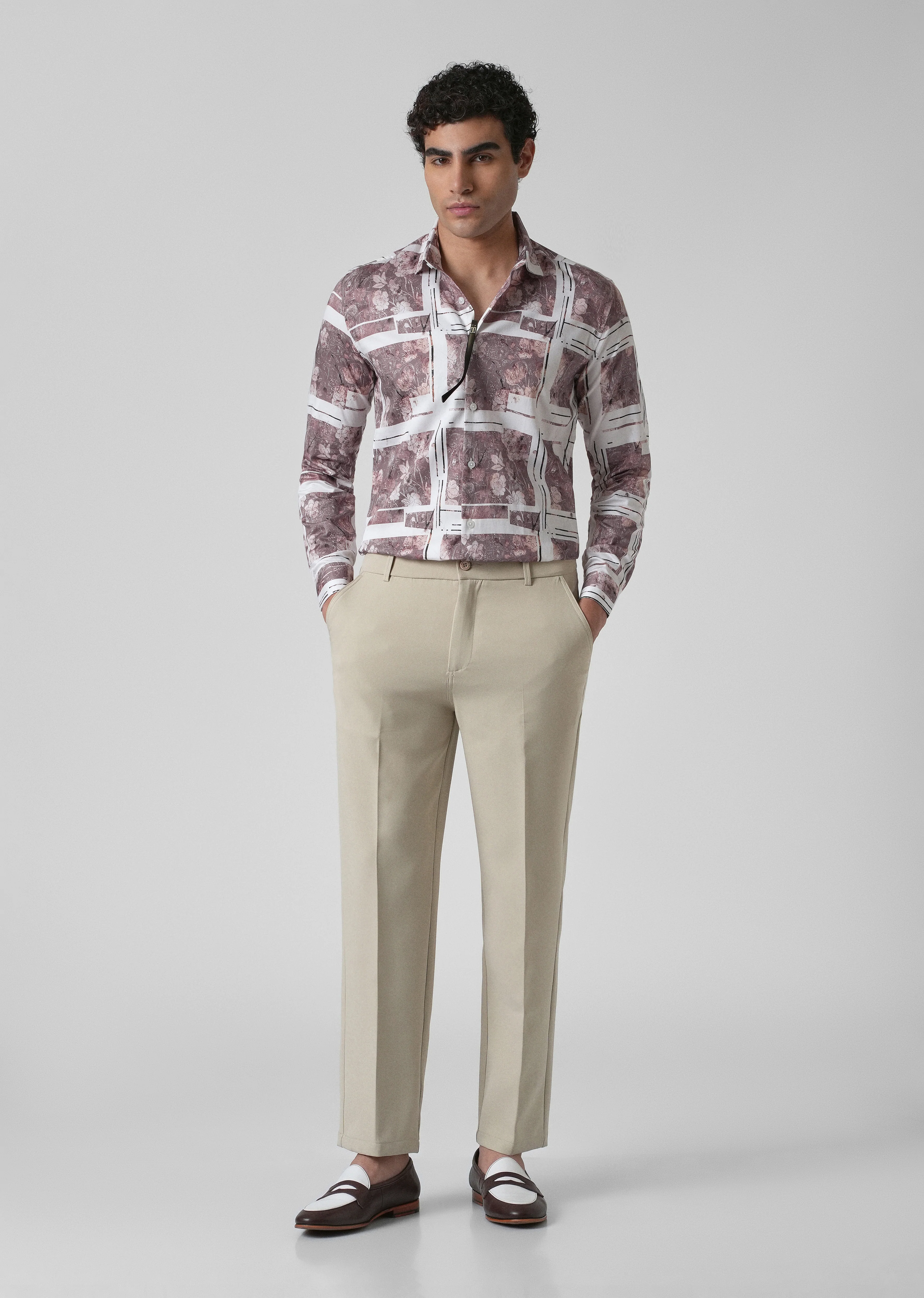 Mauve Printed Full-Sleeves Shirt - Image 7