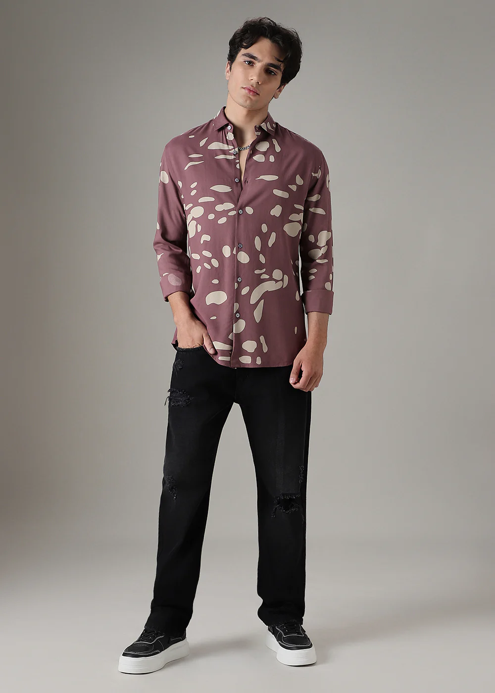 Mauve Printed Shirt - Image 6