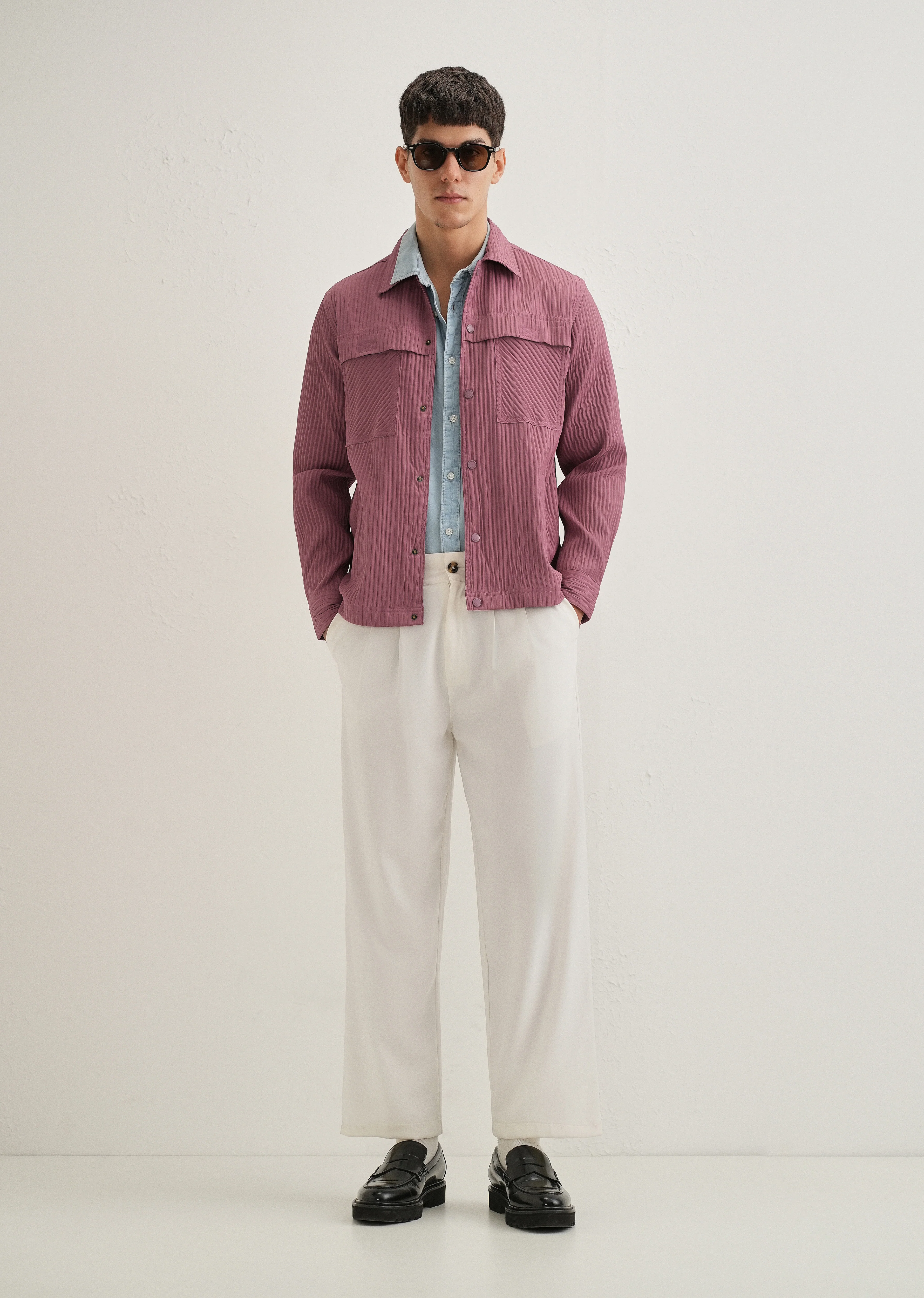Mauve Textured Utility Shacket - Image 8