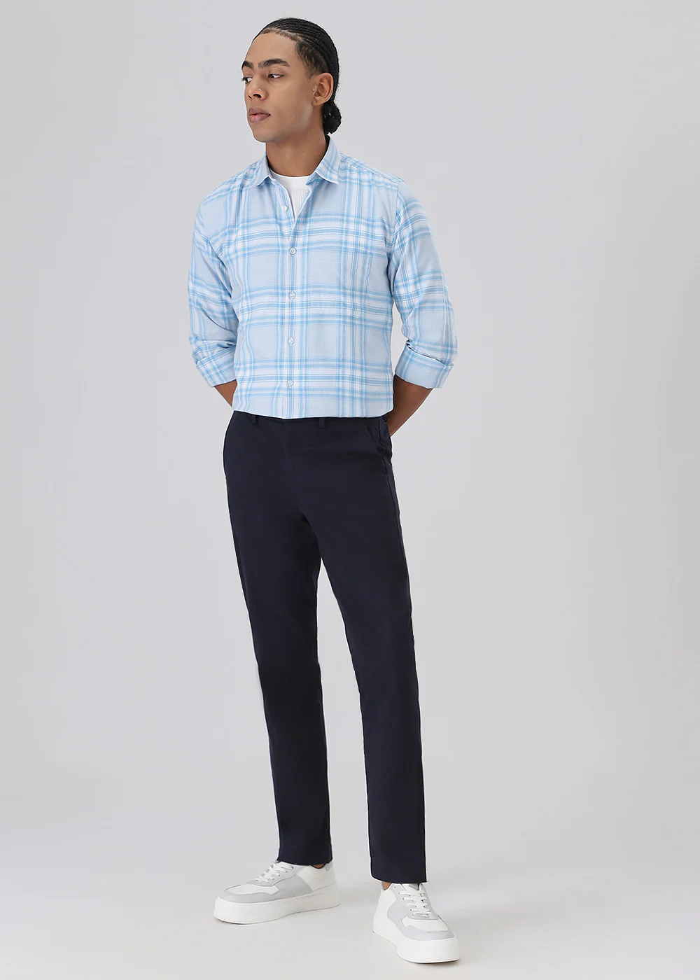 Melange Air Blue Check Shirt - Image 6
