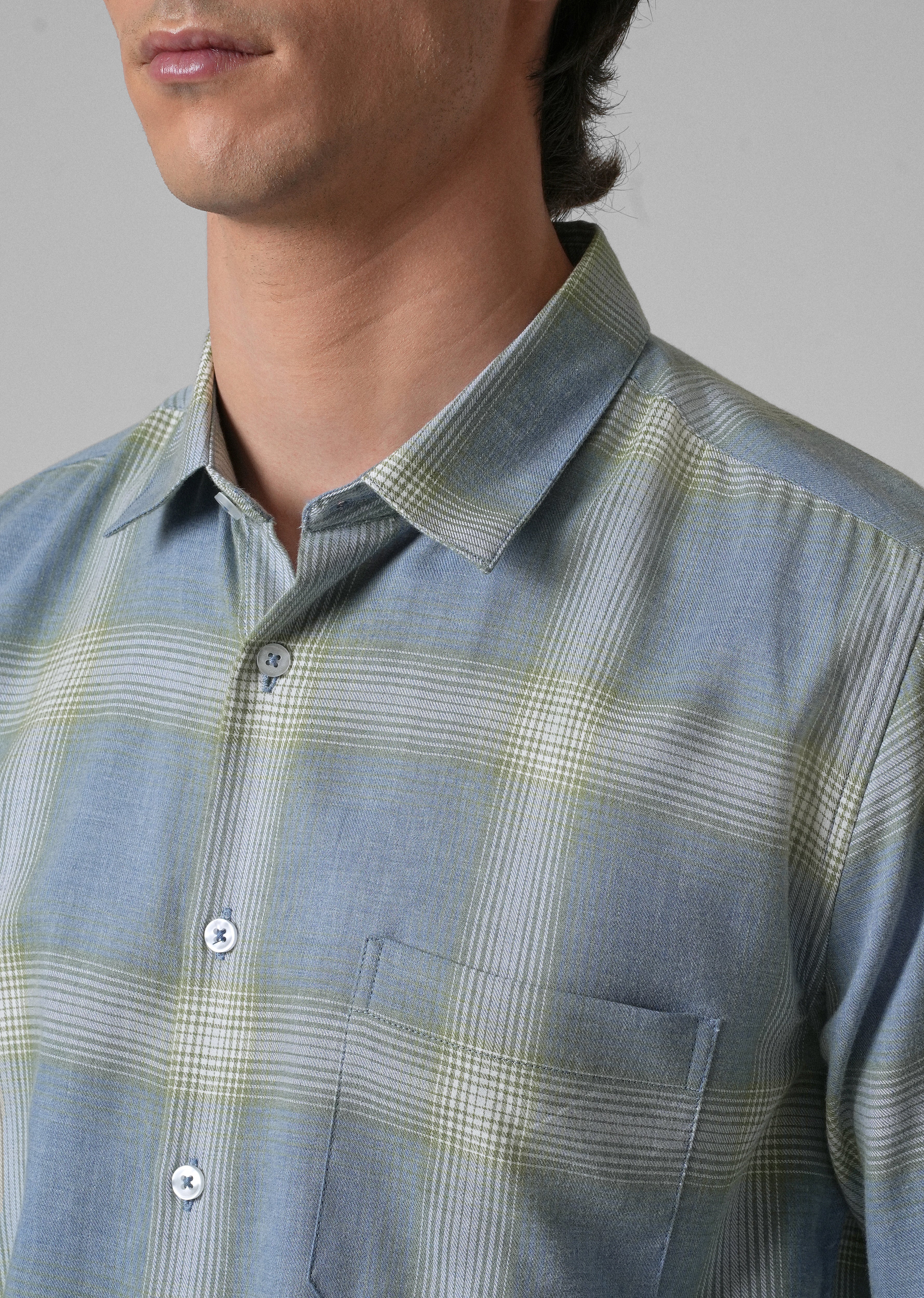 Melange Blue Bonnet Check Shirt - Image 5