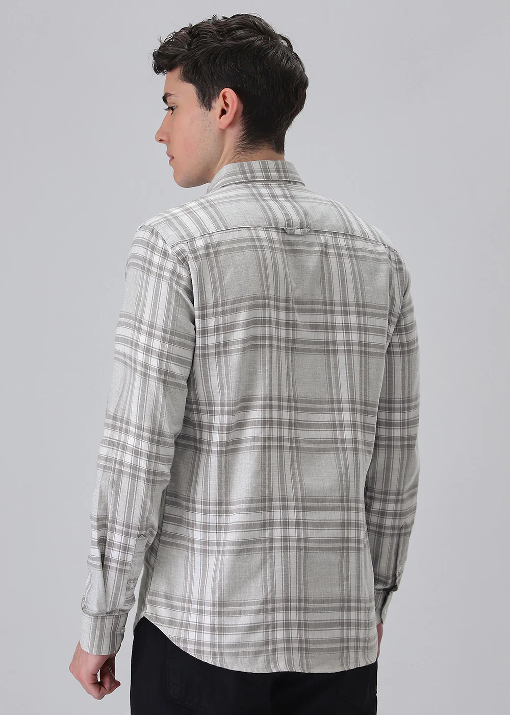 Melange Moon Grey Check Shirt - Image 3
