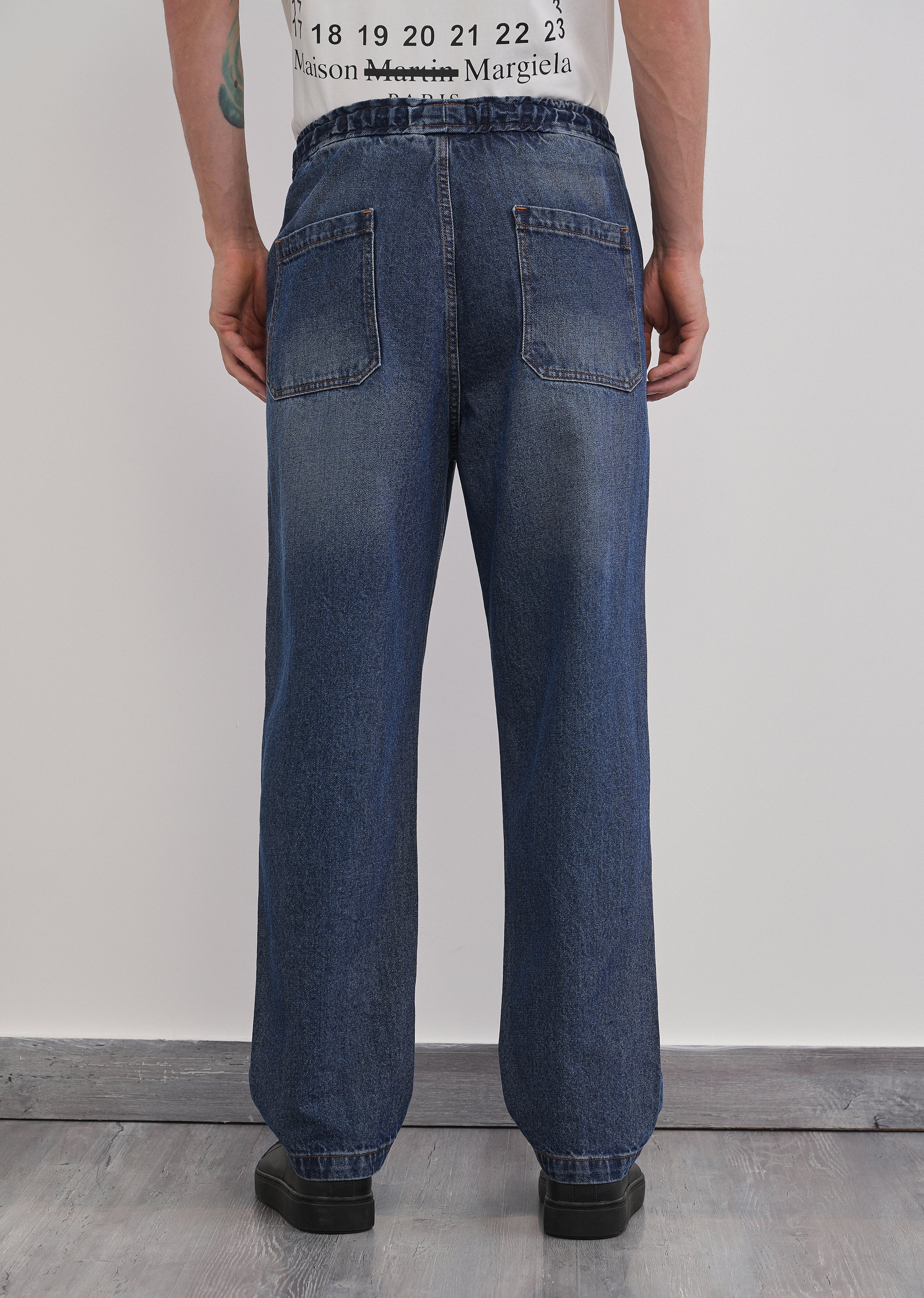 Mid Blue Loose Fit Elasticated Jogger Jeans - Image 2