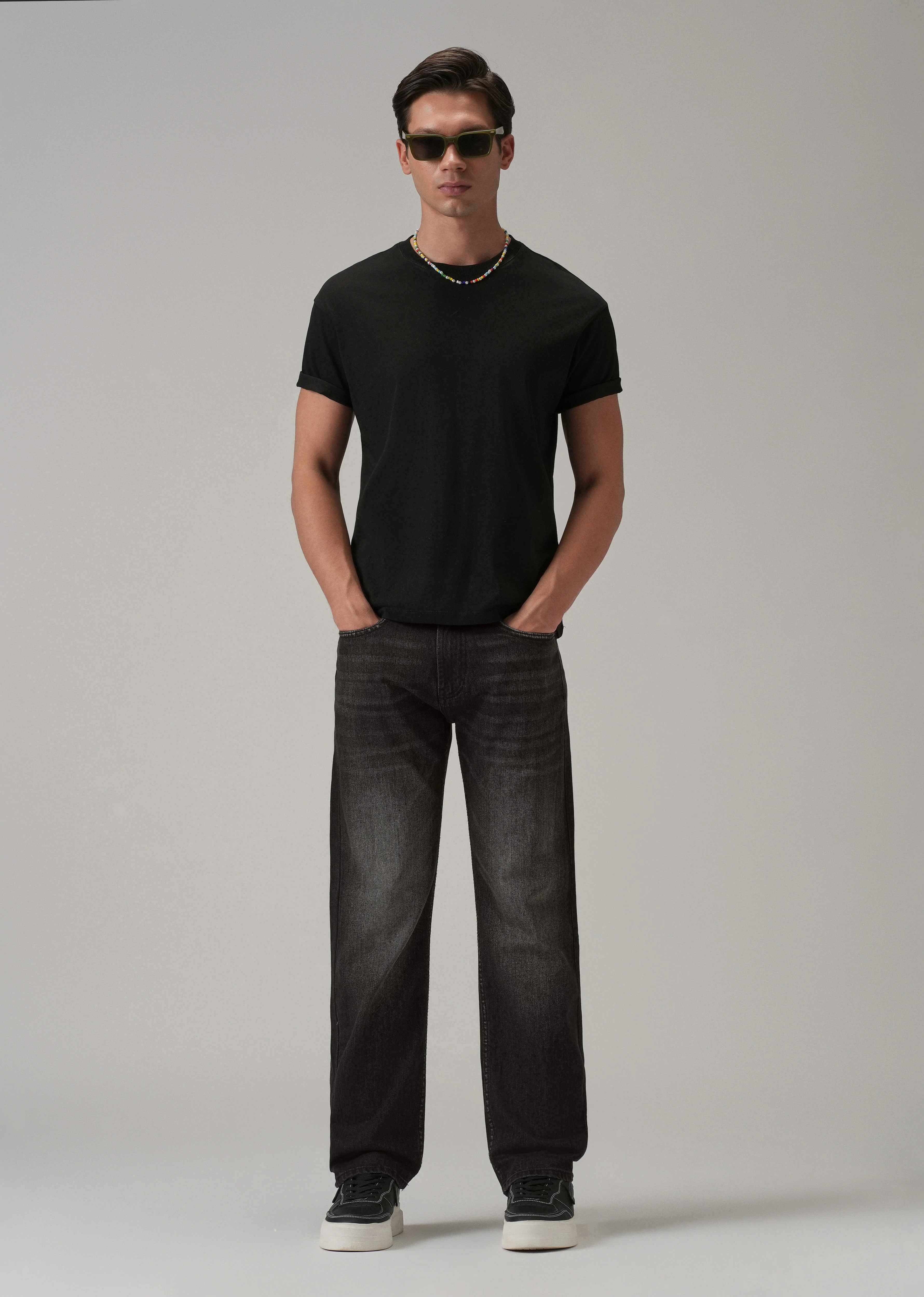 Mid Fade Black Straight Fit Jeans - Image 6