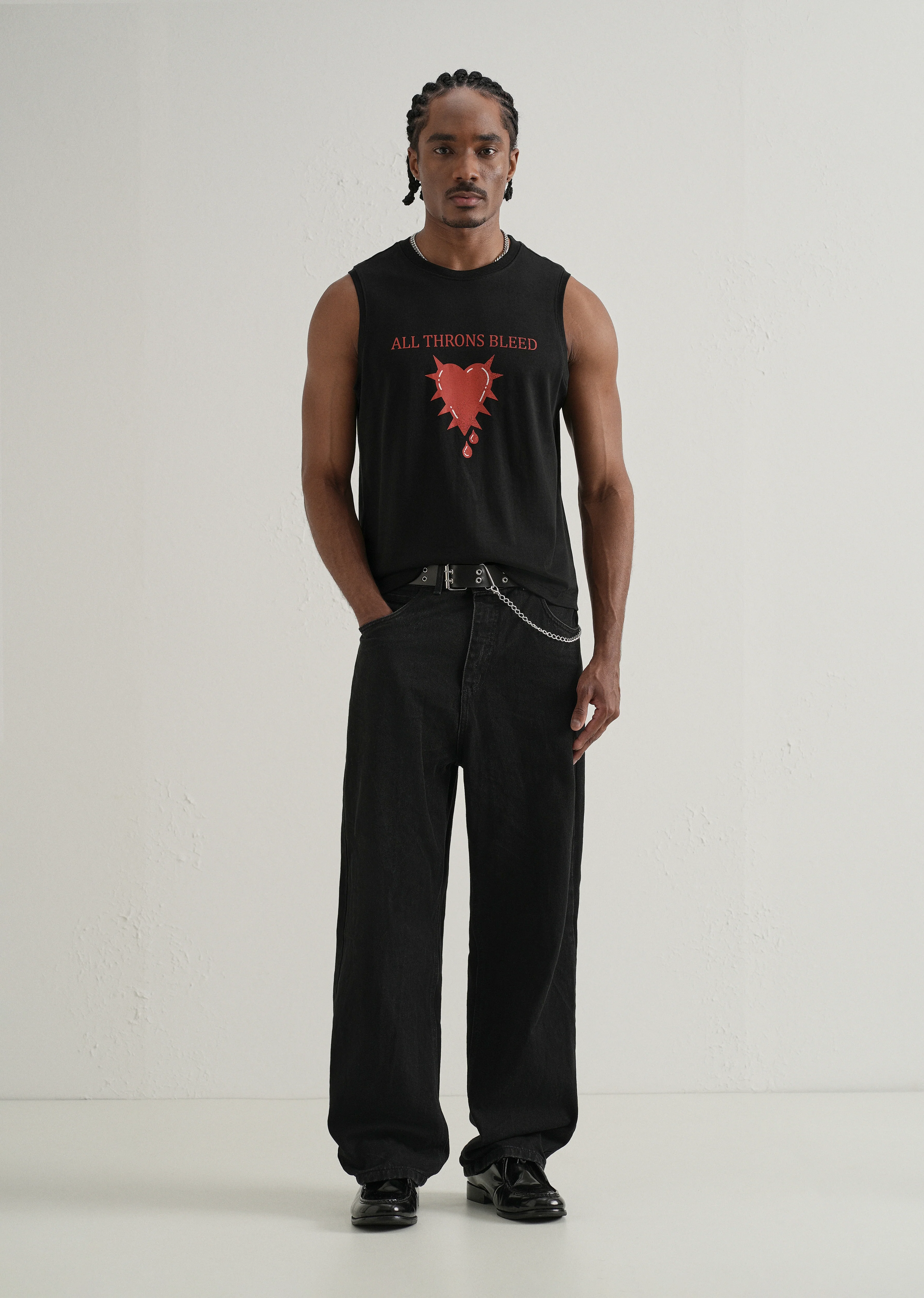 Midnight Black Printed Tank - Image 6
