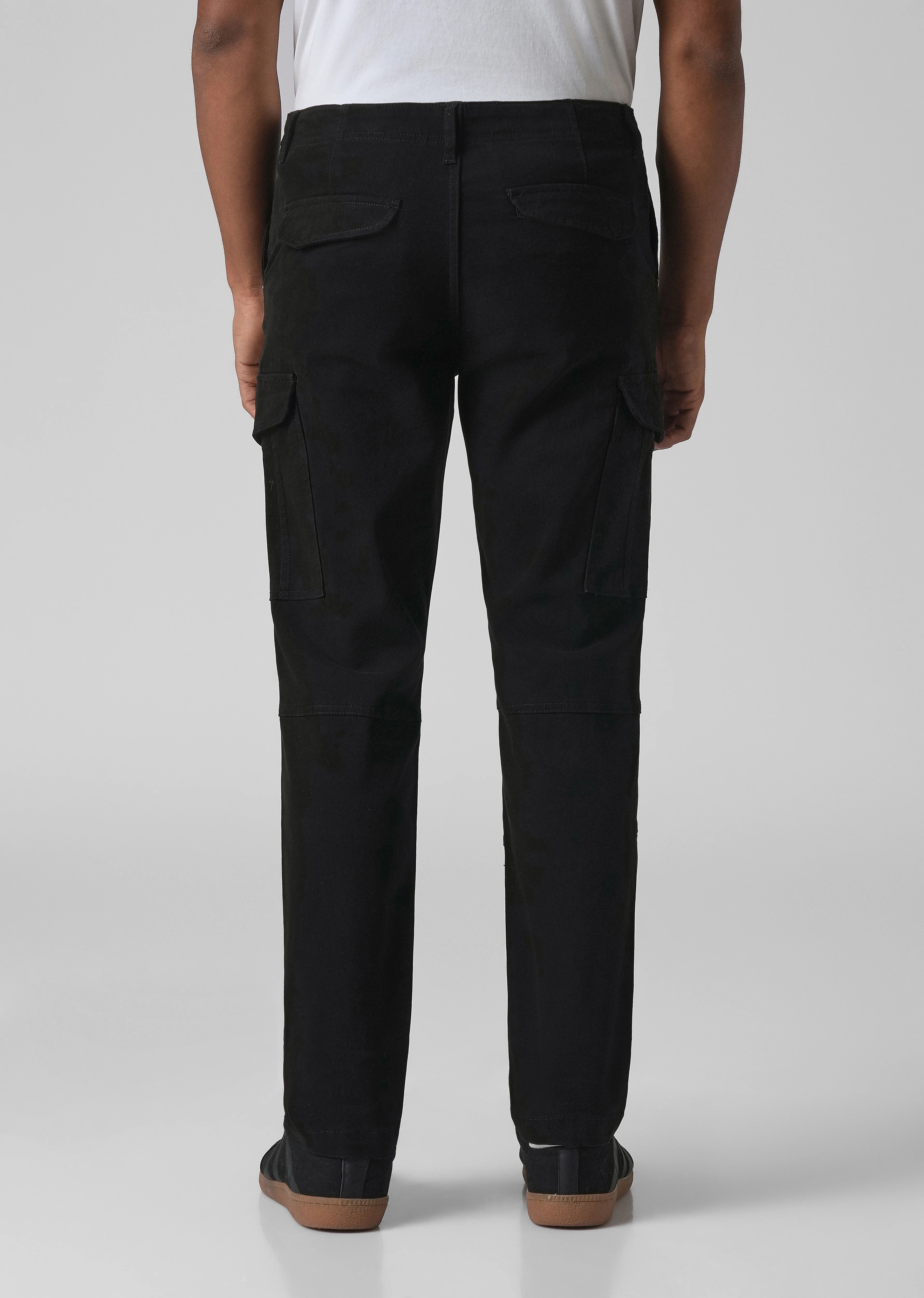 Midnight Black Regular Fit Cargo Pant - Image 2