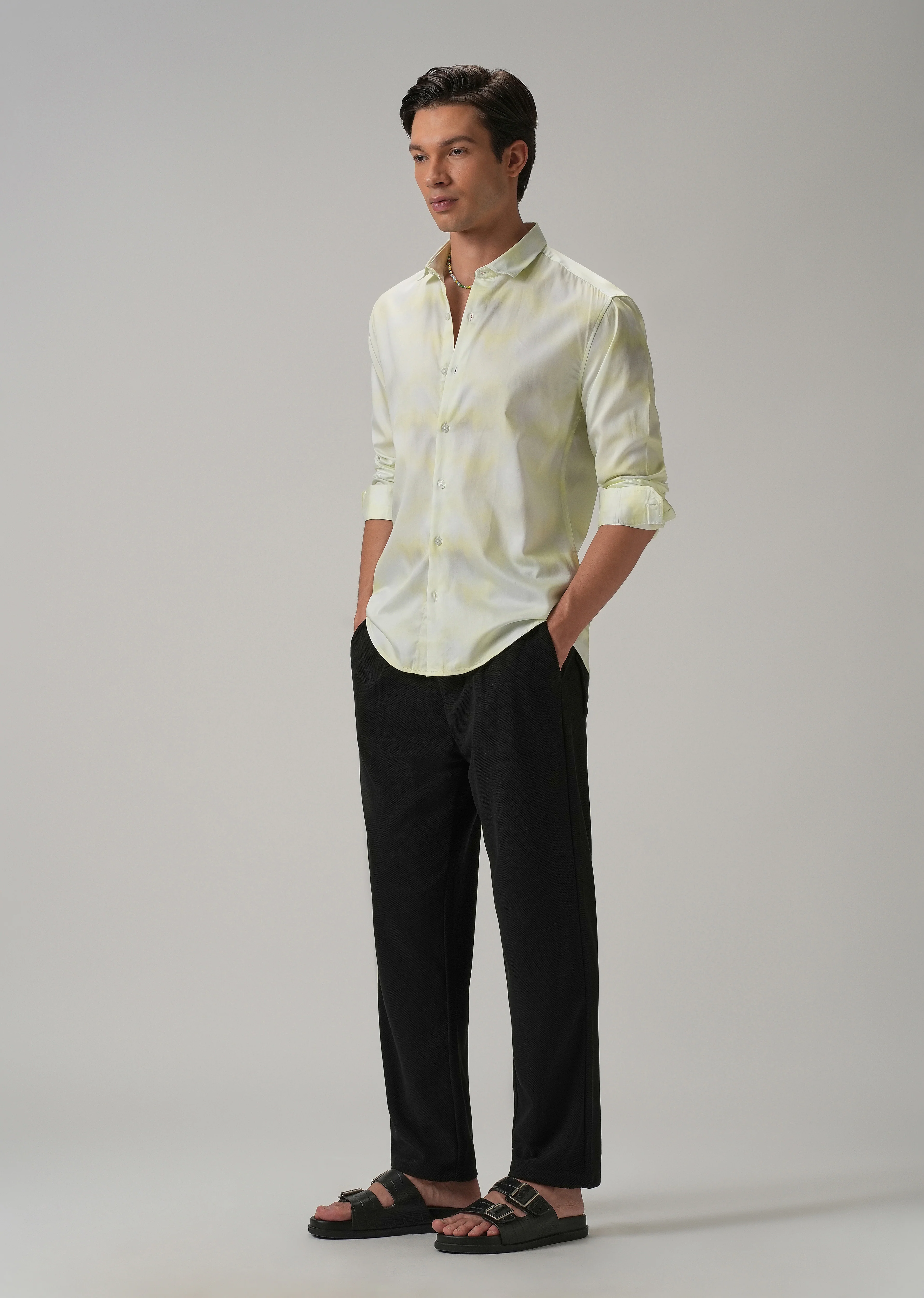 Mint Soft Hued Printed Shirt - Image 6