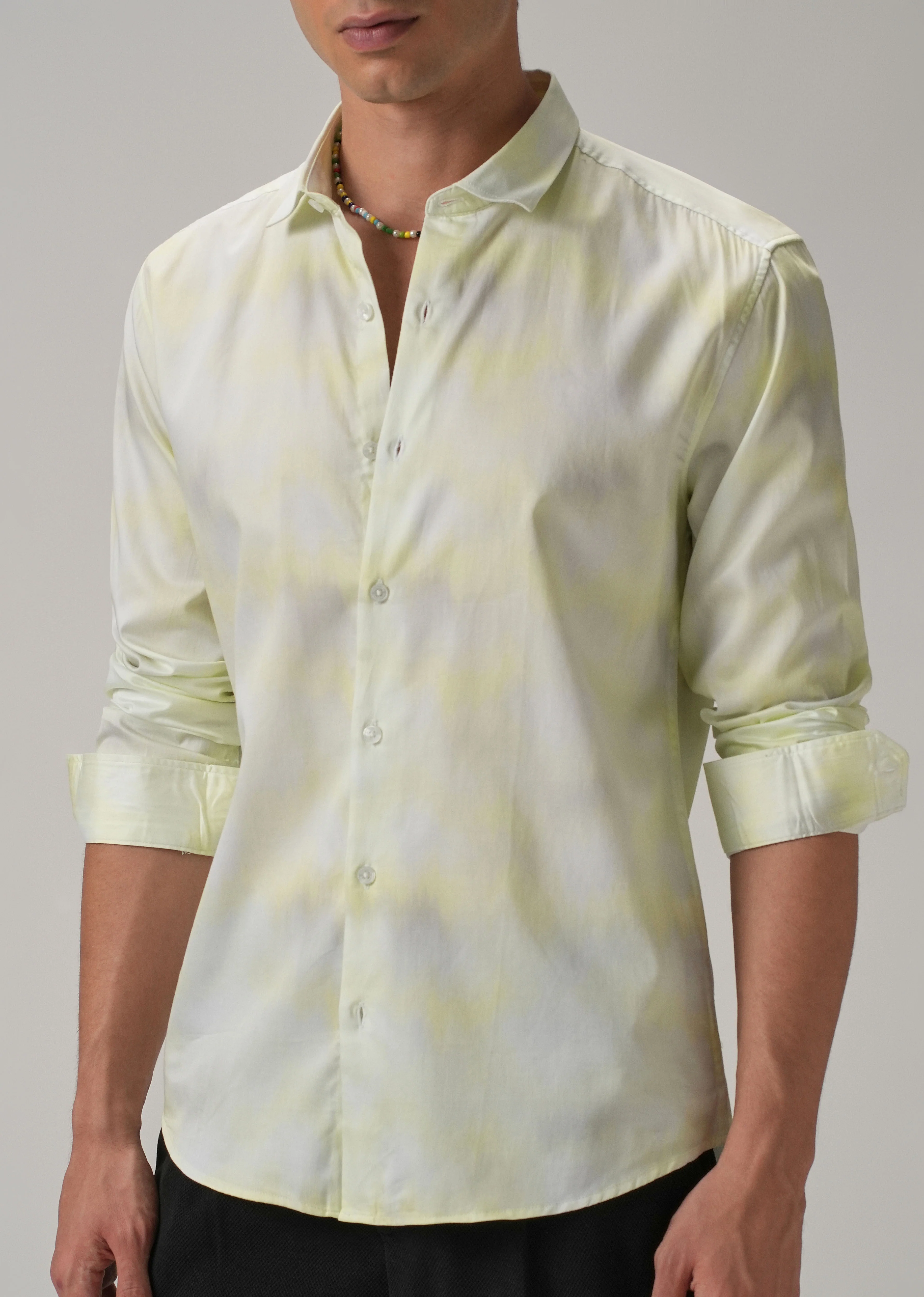 Mint Soft Hued Printed Shirt - Image 7