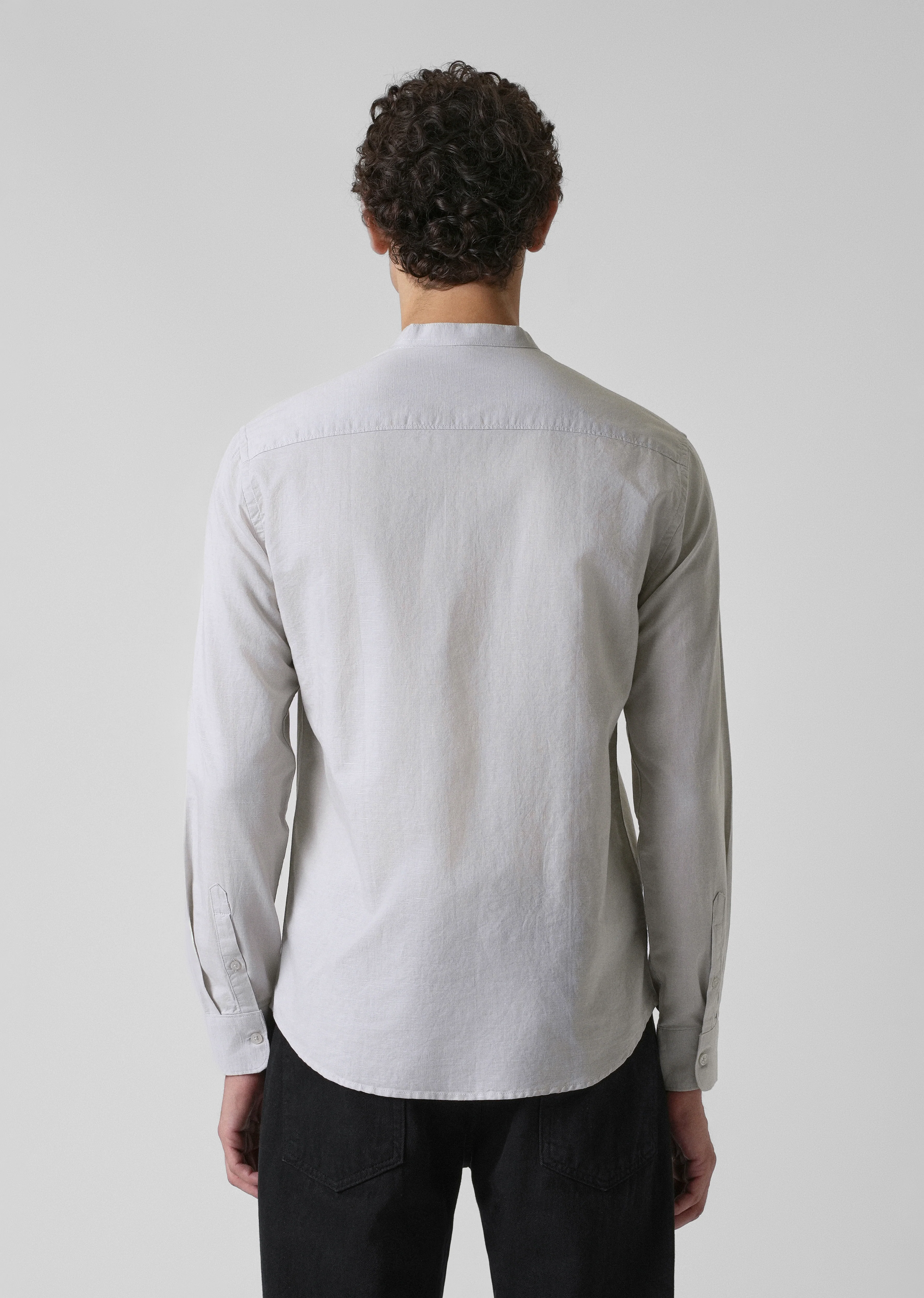 Mist Grey Cotton Linen Shirt - Image 2