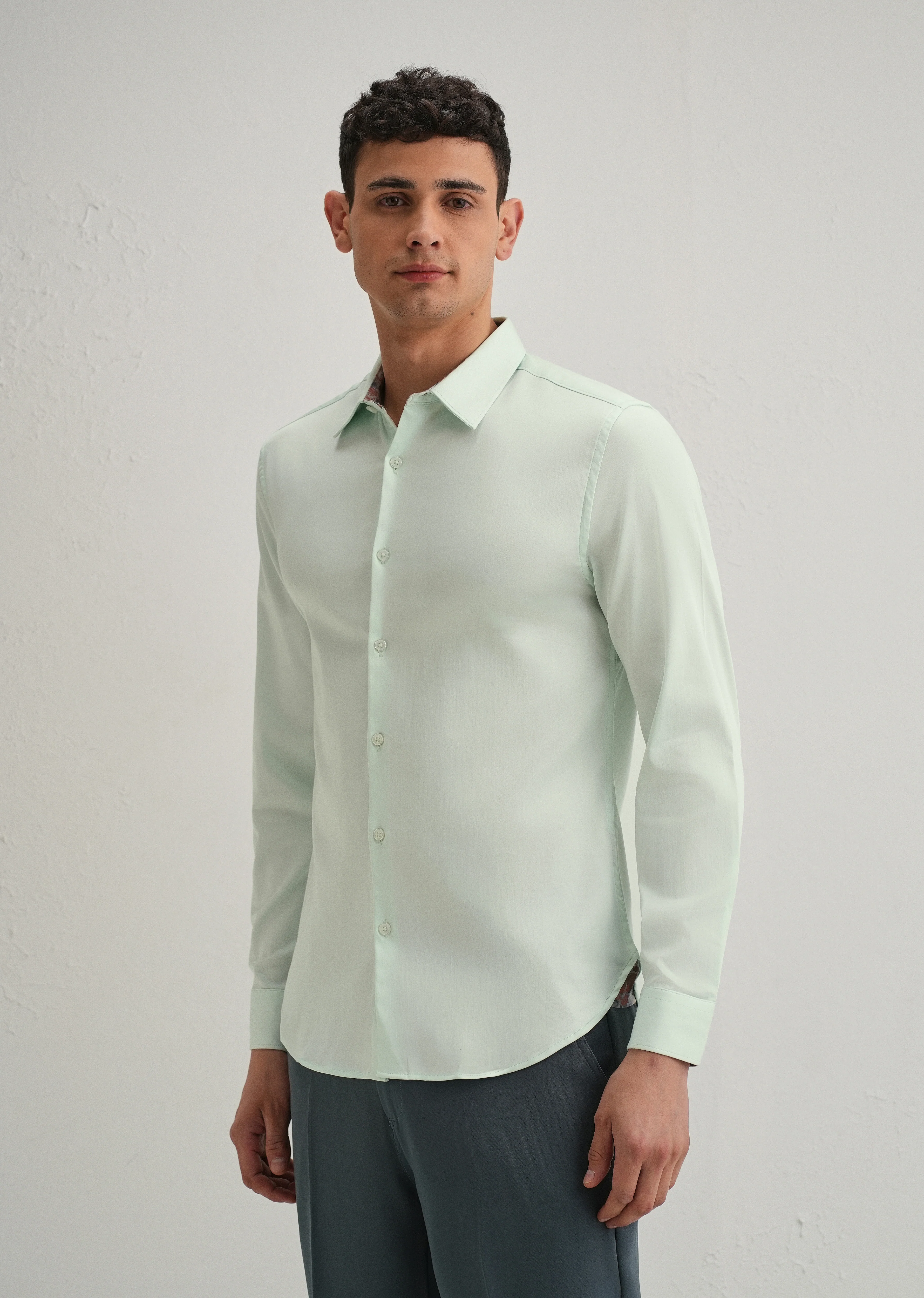 Misty Green Printed Cuff Shirt - Image 5
