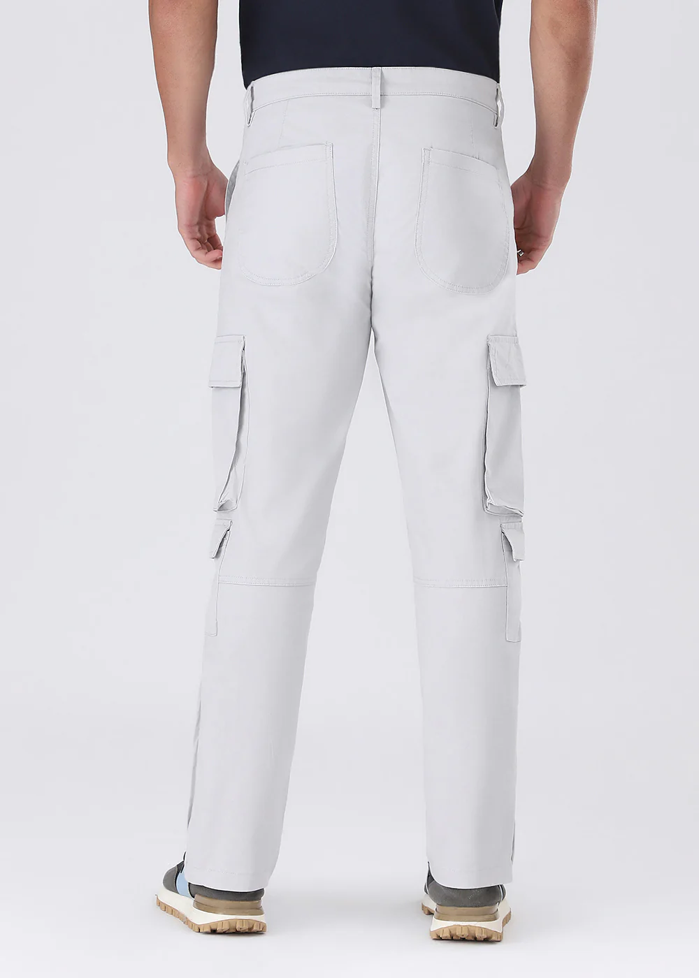 Misty Grey Zipper Cargo Pant - Image 4
