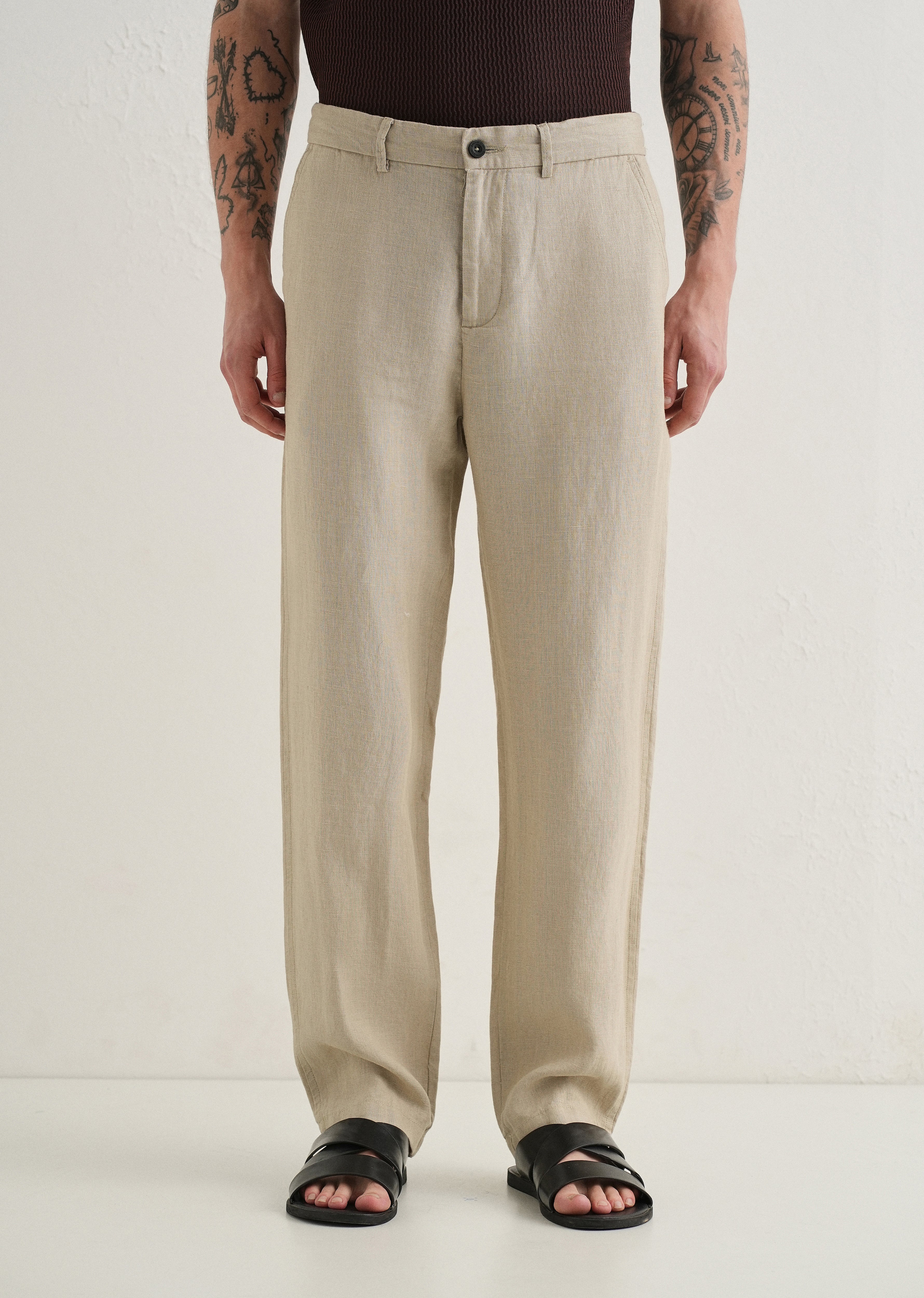 Mocha Beige Linen Pant - Image 3