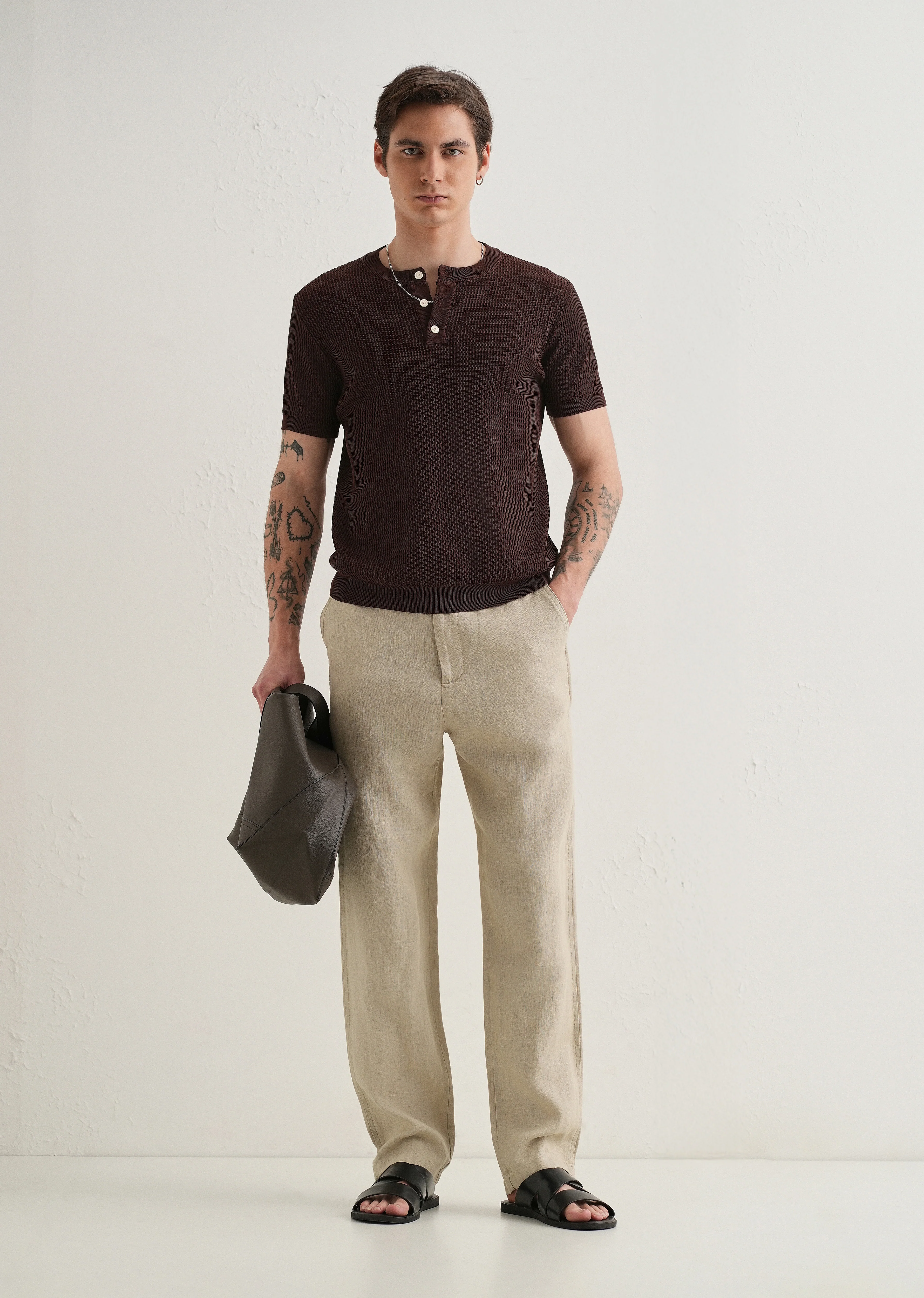 Mocha Beige Linen Pant - Image 6