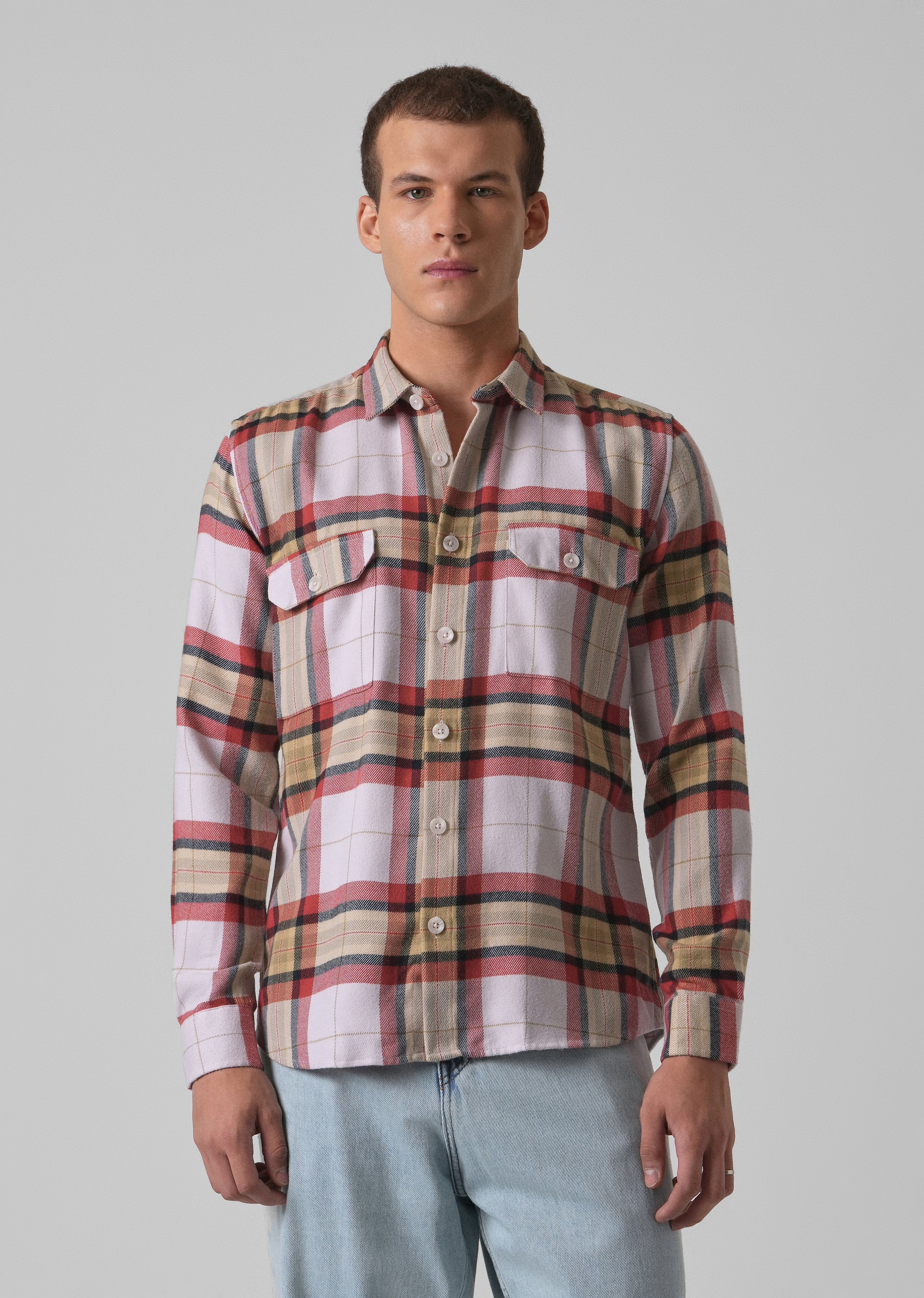 Modern Brushed Cotton Check Shirt - Image 3