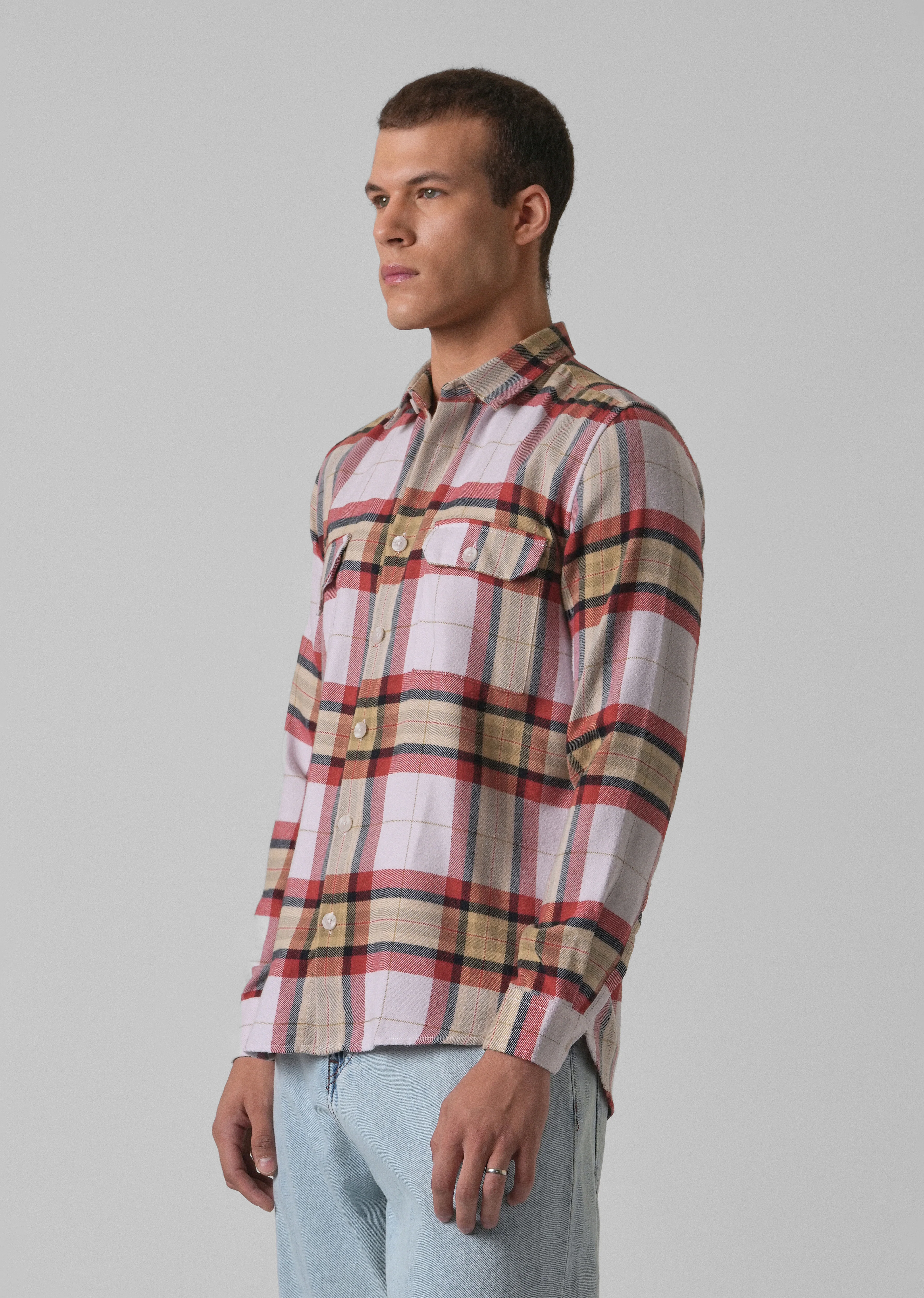Modern Brushed Cotton Check Shirt - Image 4